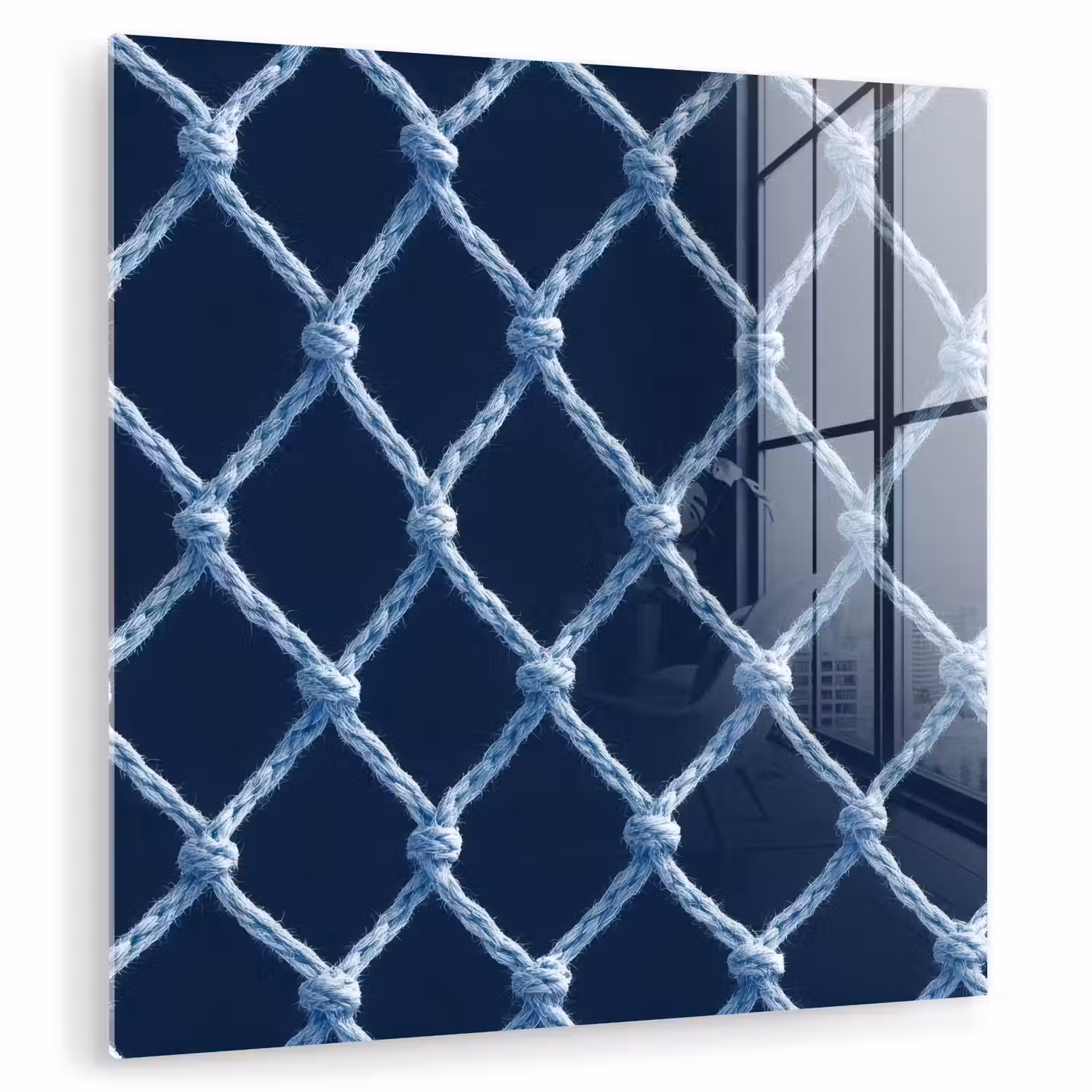 Visnet - Touw - Patroon - Marineblauw plexiglas 5mm klein 11 -zzzproduct_nieuw