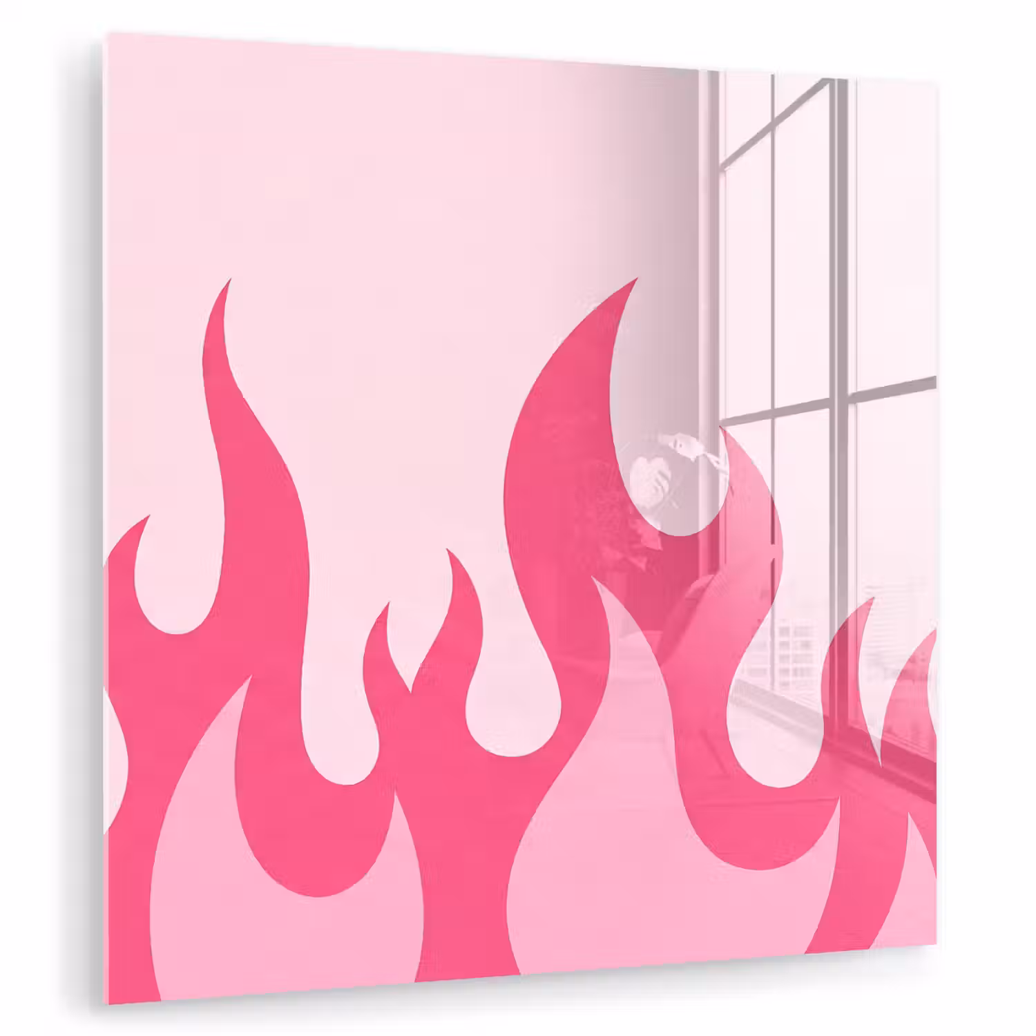 Vlammen - Patroon - Abstract - Modern - Roze plexiglas 5mm klein -zzzproduct_nieuw