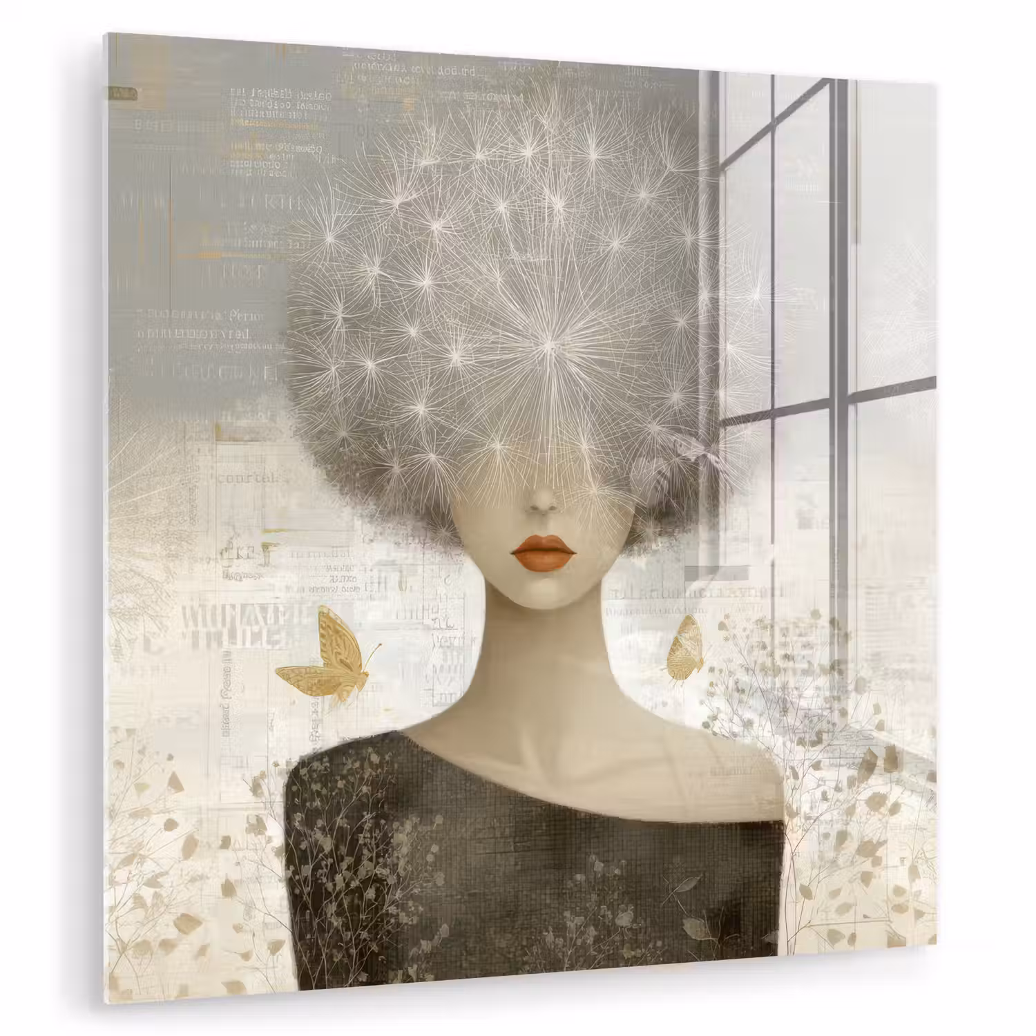 Pluis - Vrouw - Beige plexiglas 5mm klein -zzzproduct_nieuw