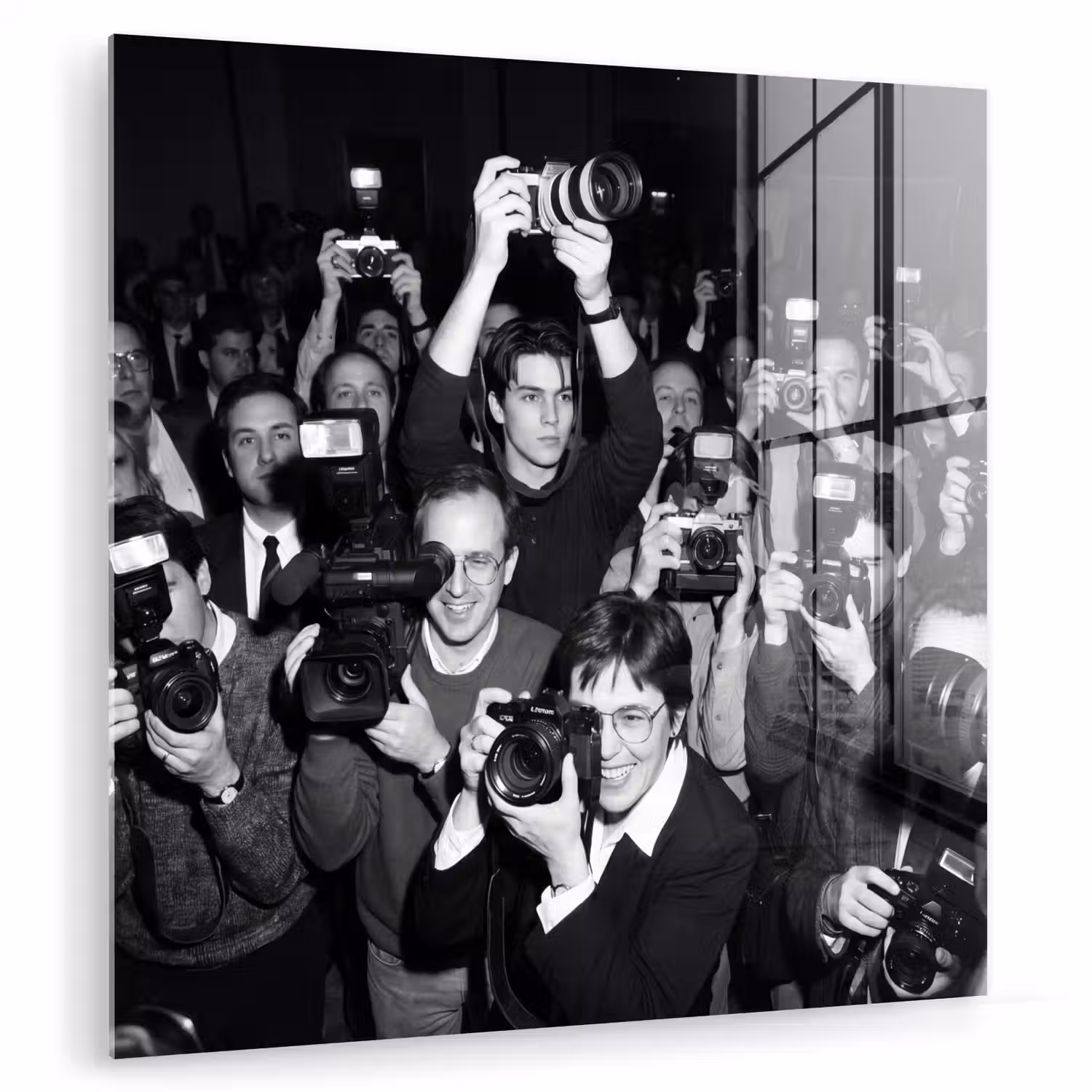 Fotografen - Menigte - Flitsers - Journalistiek plexiglas 5mm klein -zzzproduct_nieuw