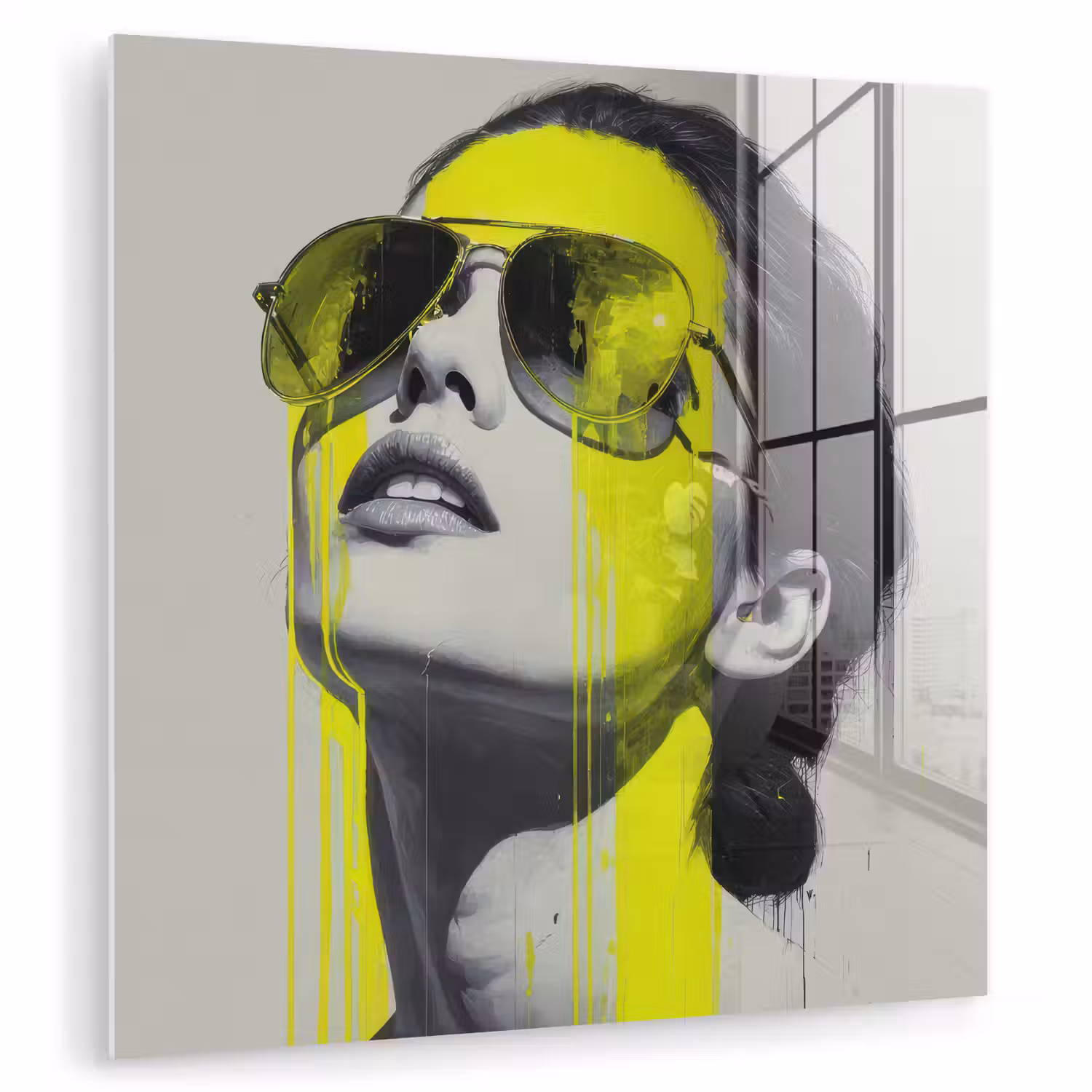 Vrouw - Bril - Verf plexiglas 5mm klein -zzzproduct_nieuw