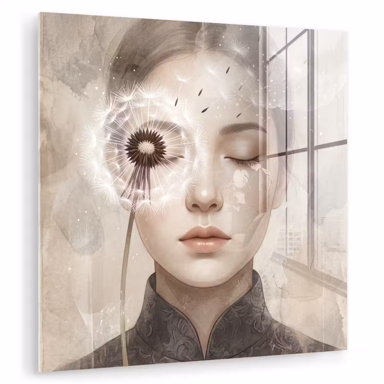 Vrouw - Sereen - Grijs plexiglas 5mm klein -zzzproduct_nieuw