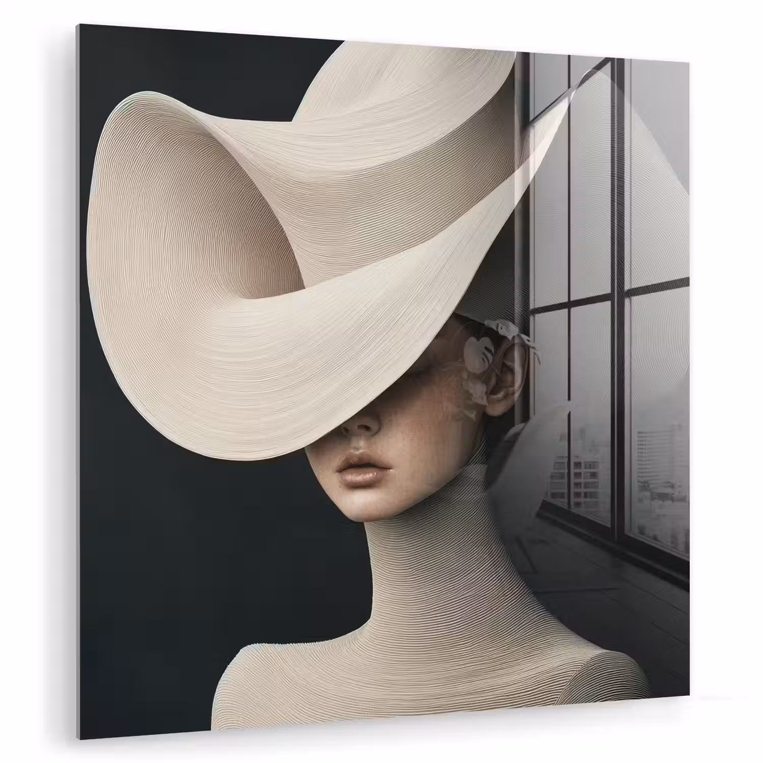 Vrouw - Golvende - Hoed plexiglas 5mm klein -zzzproduct_nieuw