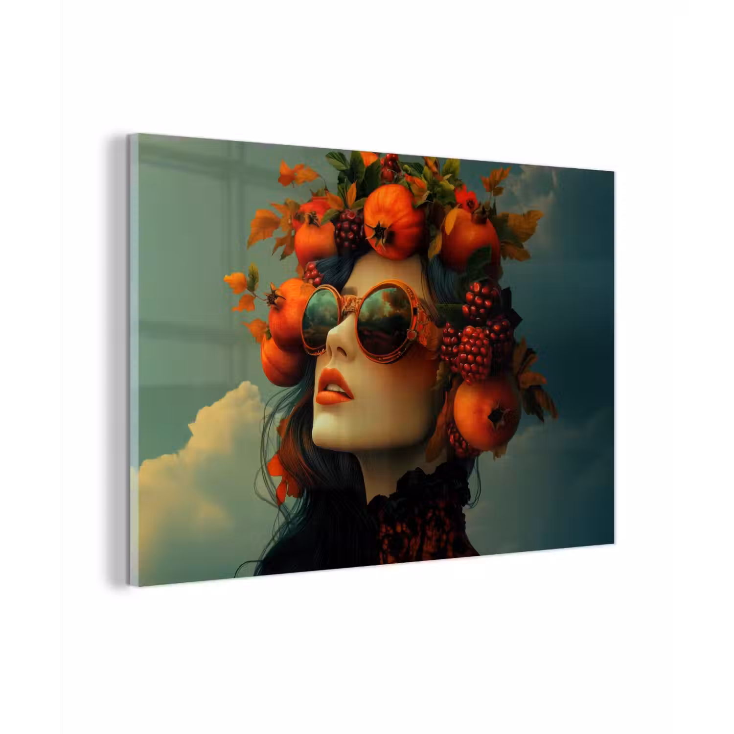 Vrouw - Granaatappel - Herfst - Zonnebril plexiglas 5mm klein -zzzproduct_nieuw