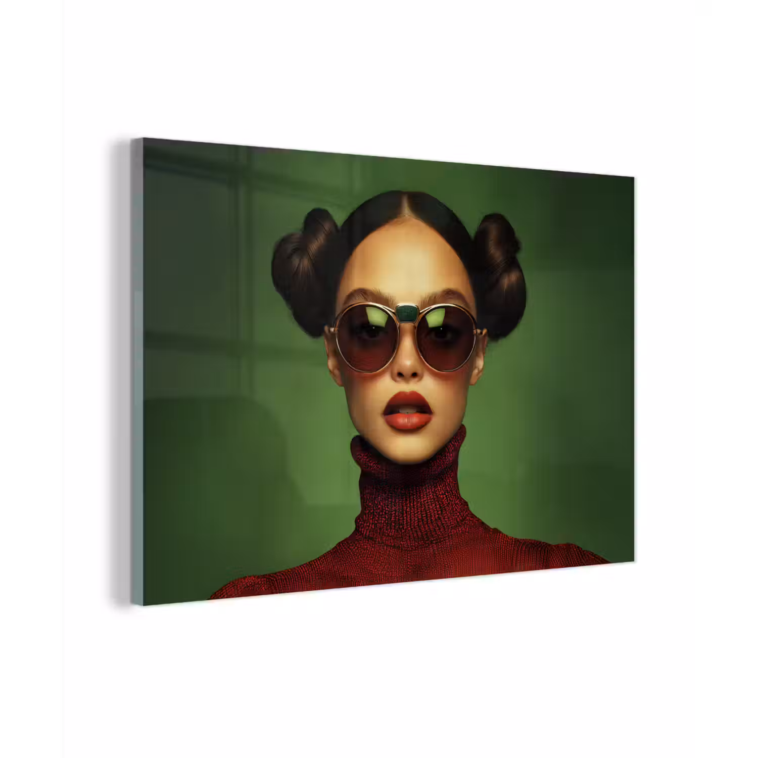 Vrouw - Groen - Bril - Aesthetic - Modern plexiglas 5mm klein -zzzproduct_nieuw