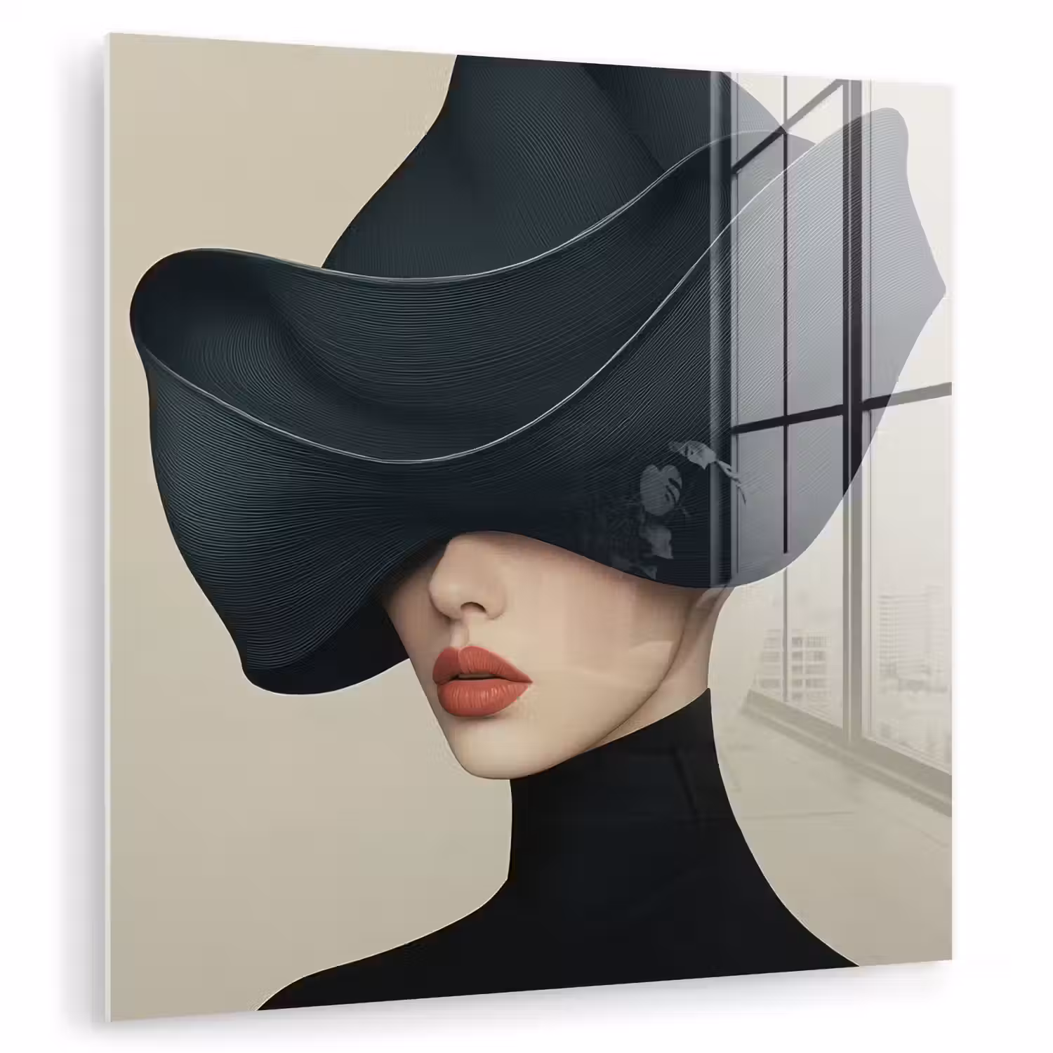 Vrouw - Groen - Hoed plexiglas 5mm klein -zzzproduct_nieuw