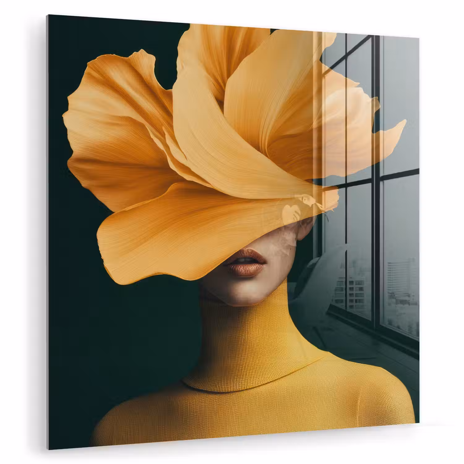 Vrouw - Hoed - Geel plexiglas 5mm klein -zzzproduct_nieuw