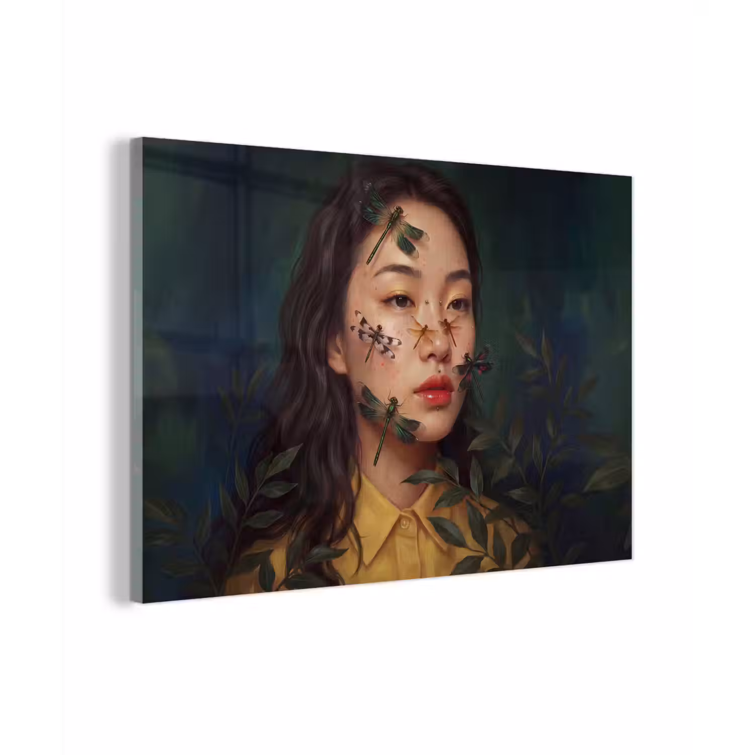 Vrouw - Insecten - Natuur - Portret - Groen plexiglas 5mm klein -zzzproduct_nieuw