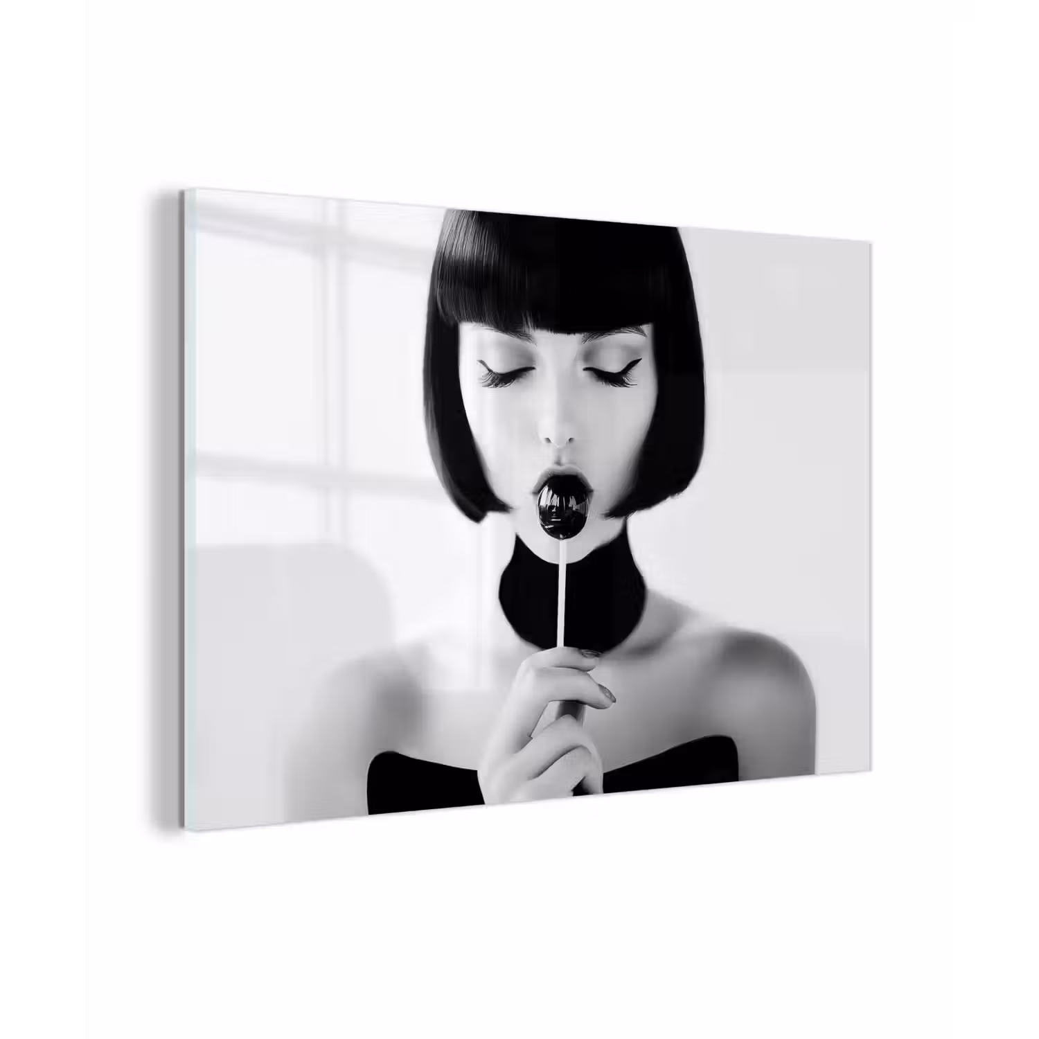 Vrouw - Lolly - Zwart - Wit plexiglas 5mm klein -zzzproduct_nieuw