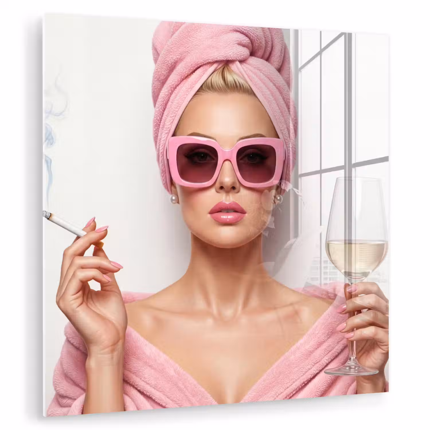 Vrouw - Roze - Wijn - Zonnebril plexiglas 5mm klein -zzzproduct_nieuw