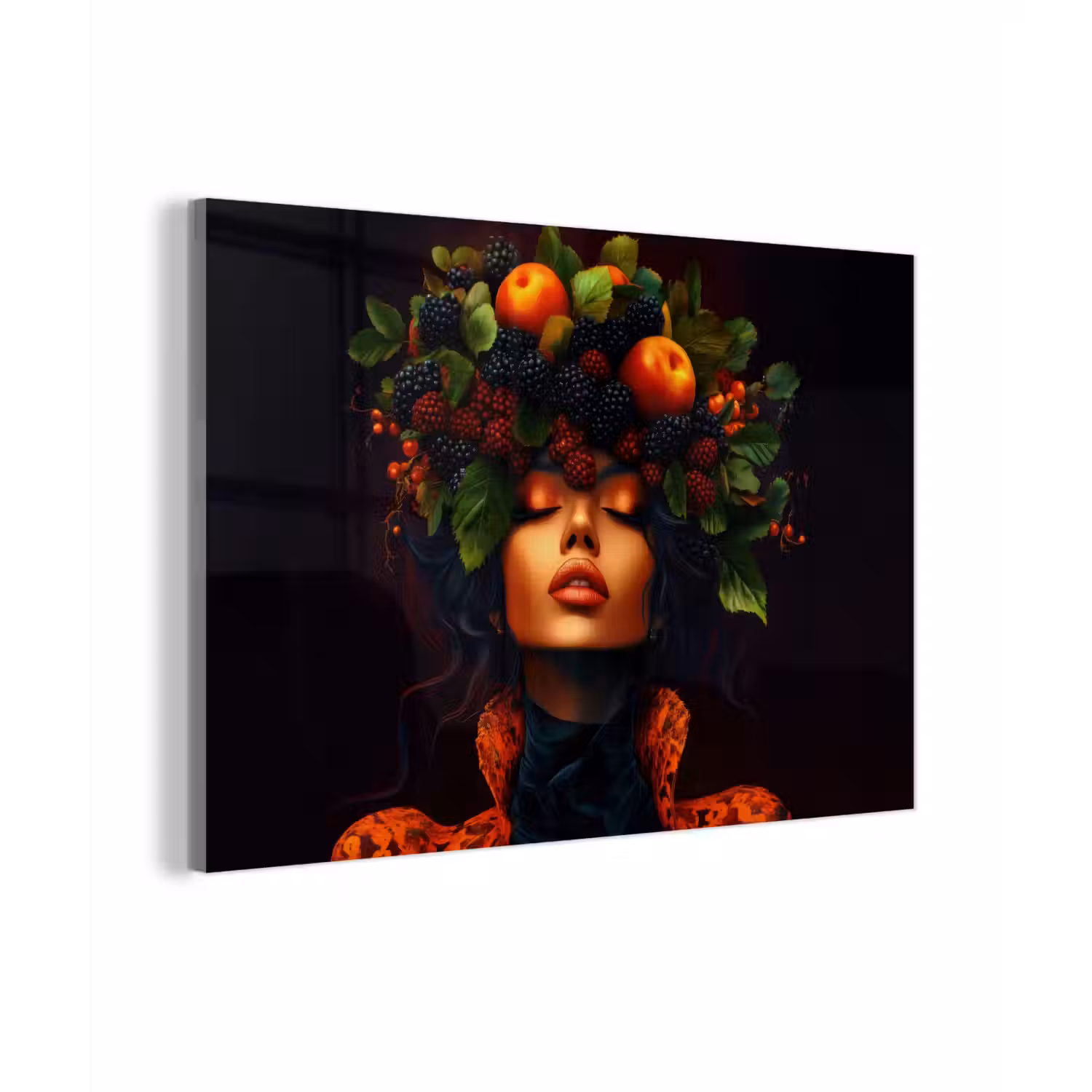 Vrouw - Zwart - Bessen - Bramen - Appels plexiglas 5mm klein -zzzproduct_nieuw