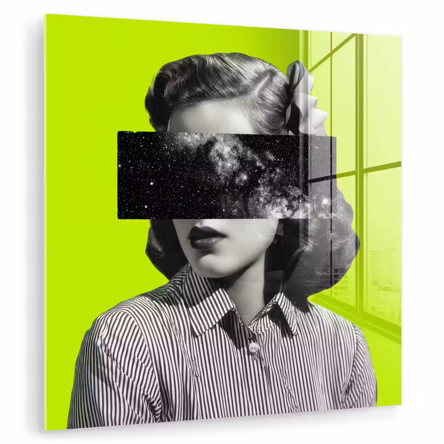 Vrouw - Sterrenhemel - Groen plexiglas 5mm klein -zzzproduct_nieuw