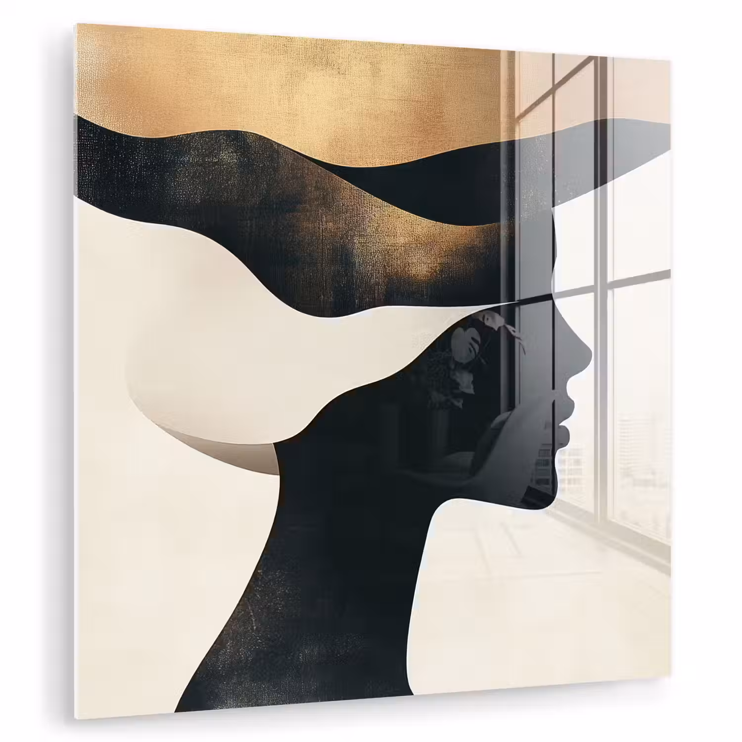 Vrouw - Golven - Zwart plexiglas 5mm klein -zzzproduct_nieuw