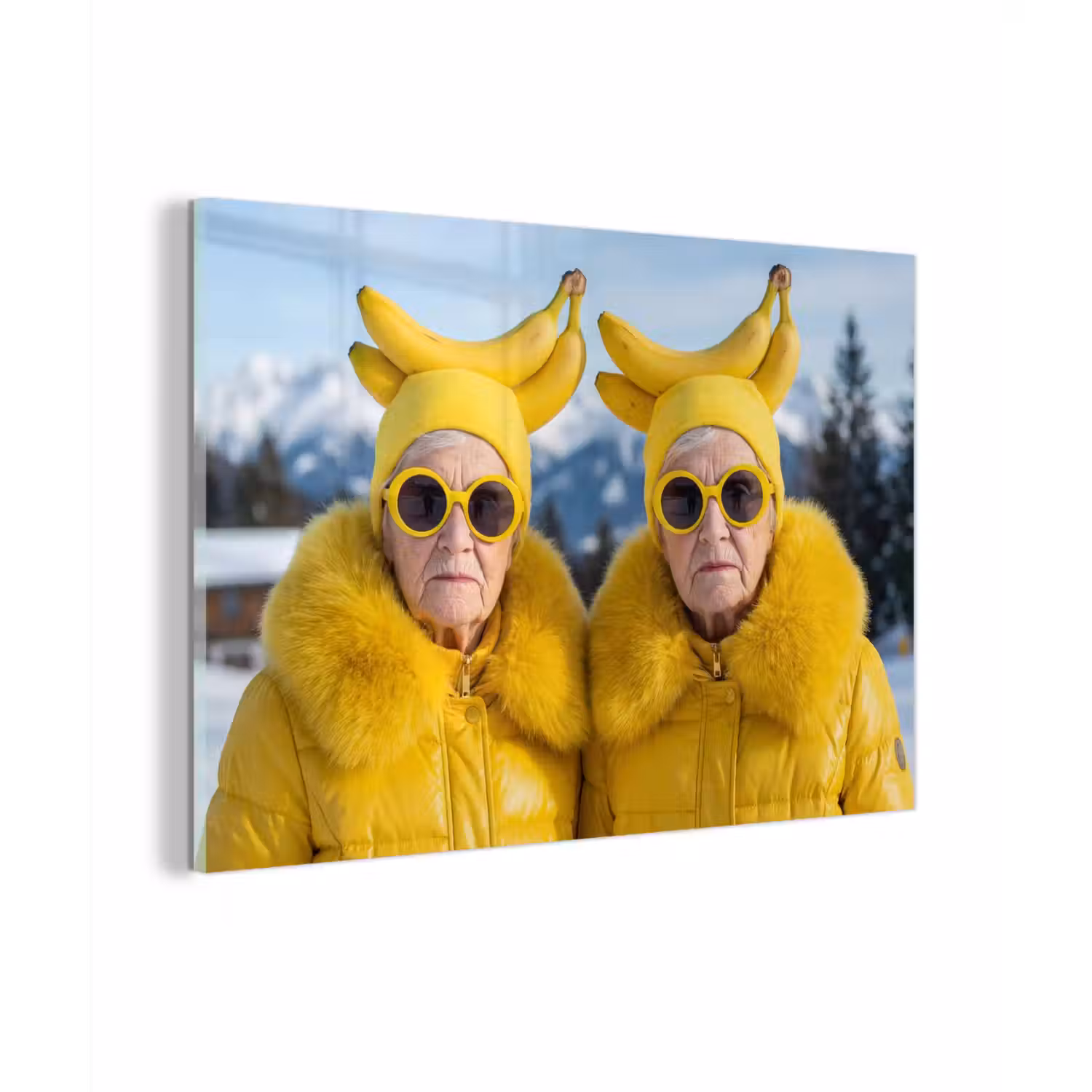 Vrouwen - Bananen - Geel plexiglas 5mm klein -zzzproduct_nieuw