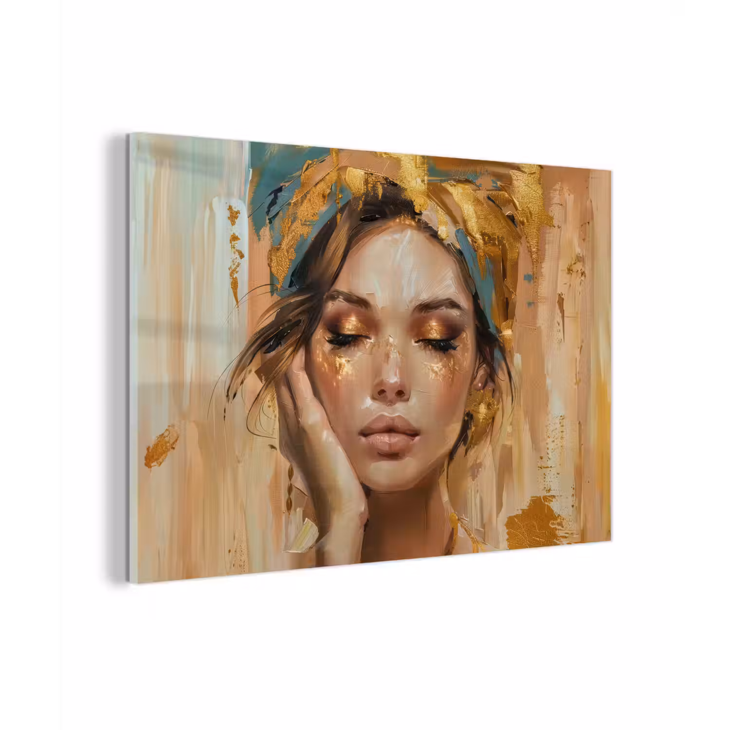 Vrouwen - Portret - Luxe - Goud plexiglas 5mm klein -zzzproduct_nieuw