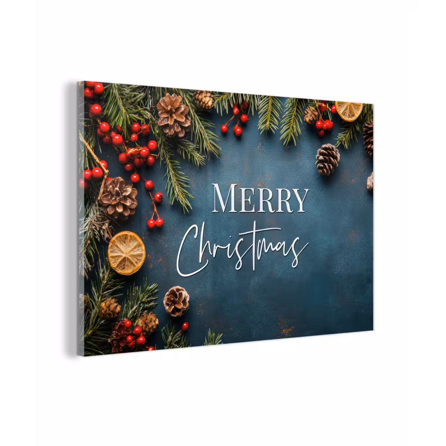 Merry Christmas - Blauw - Kerst - Winter plexiglas 5mm klein -zzzproduct_nieuw