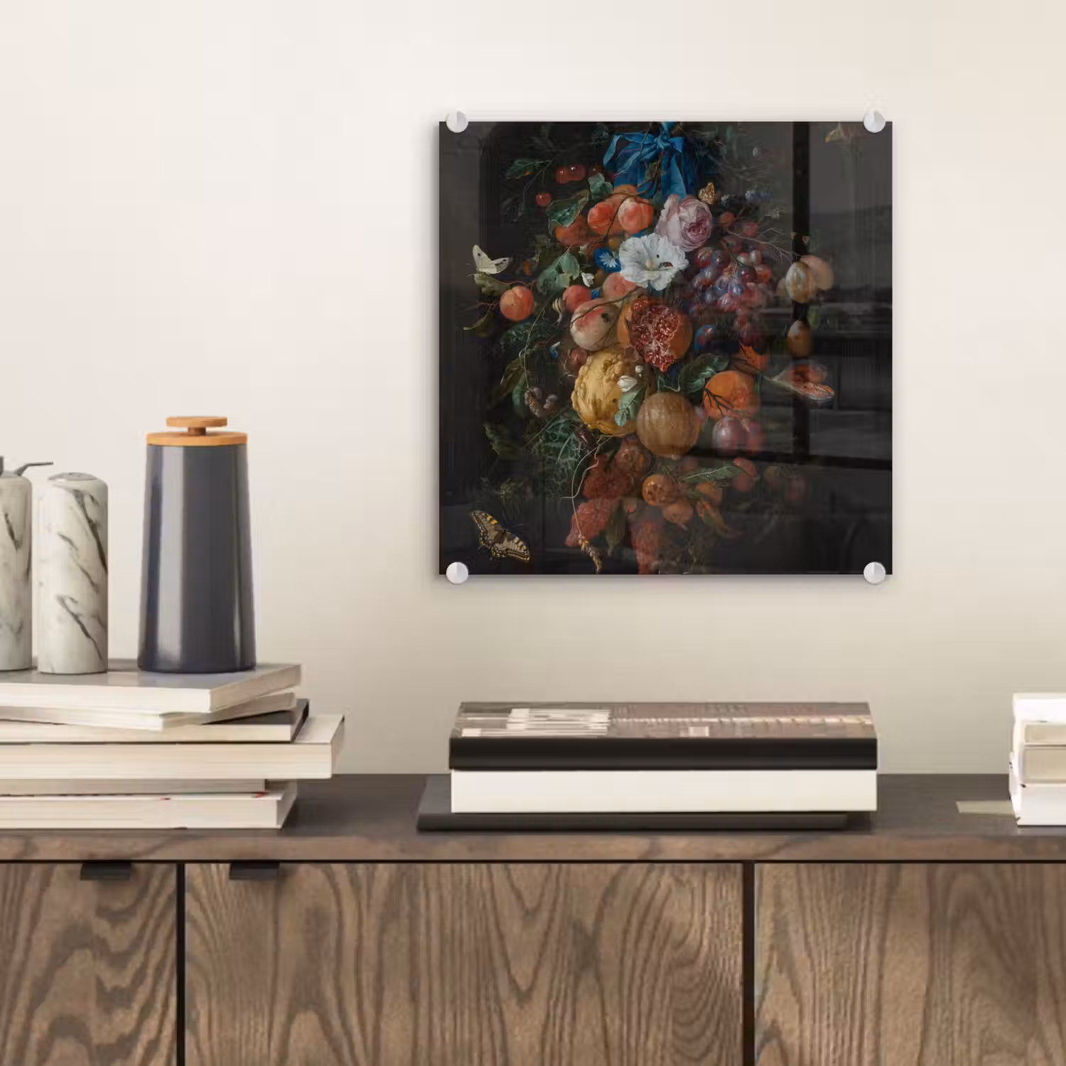 Festoen van vruchten en bloemen - Schilderij van Jan Davidsz. de Heem plexiglas 5mm klein -sfeer1