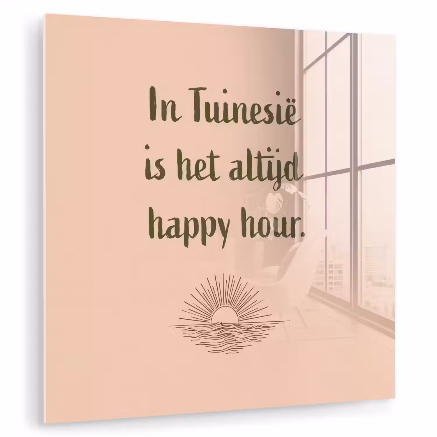 Tuin - Roze - Quote - Zon plexiglas 5mm klein -zzzproduct_nieuw
