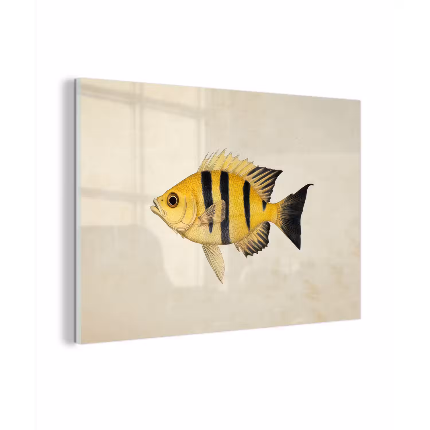 Geel - Vis - Strepen - Tropisch plexiglas 5mm klein -zzzproduct_nieuw