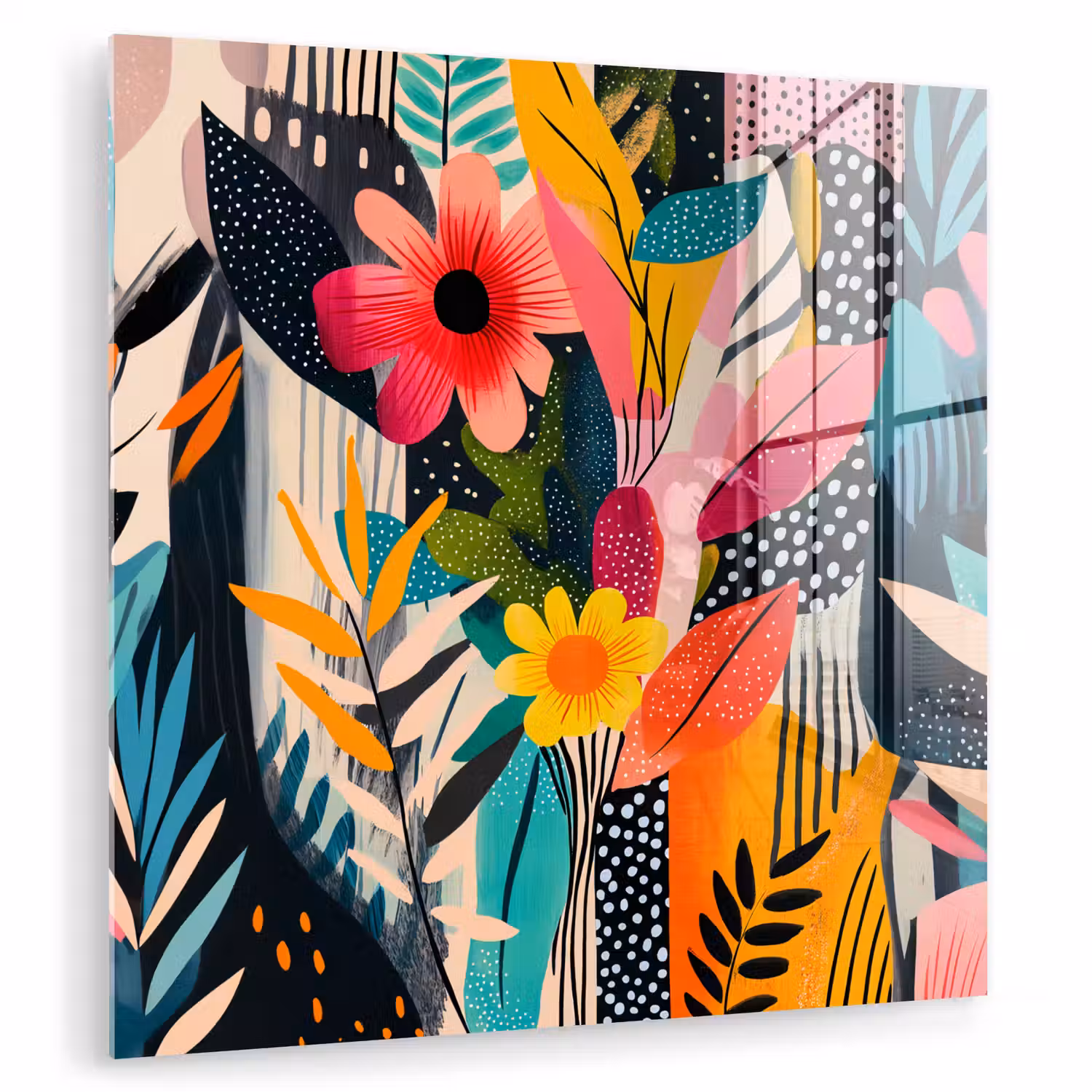 Schilderij - Abstract - Bloemen - Roze plexiglas 5mm klein -zzzproduct_nieuw