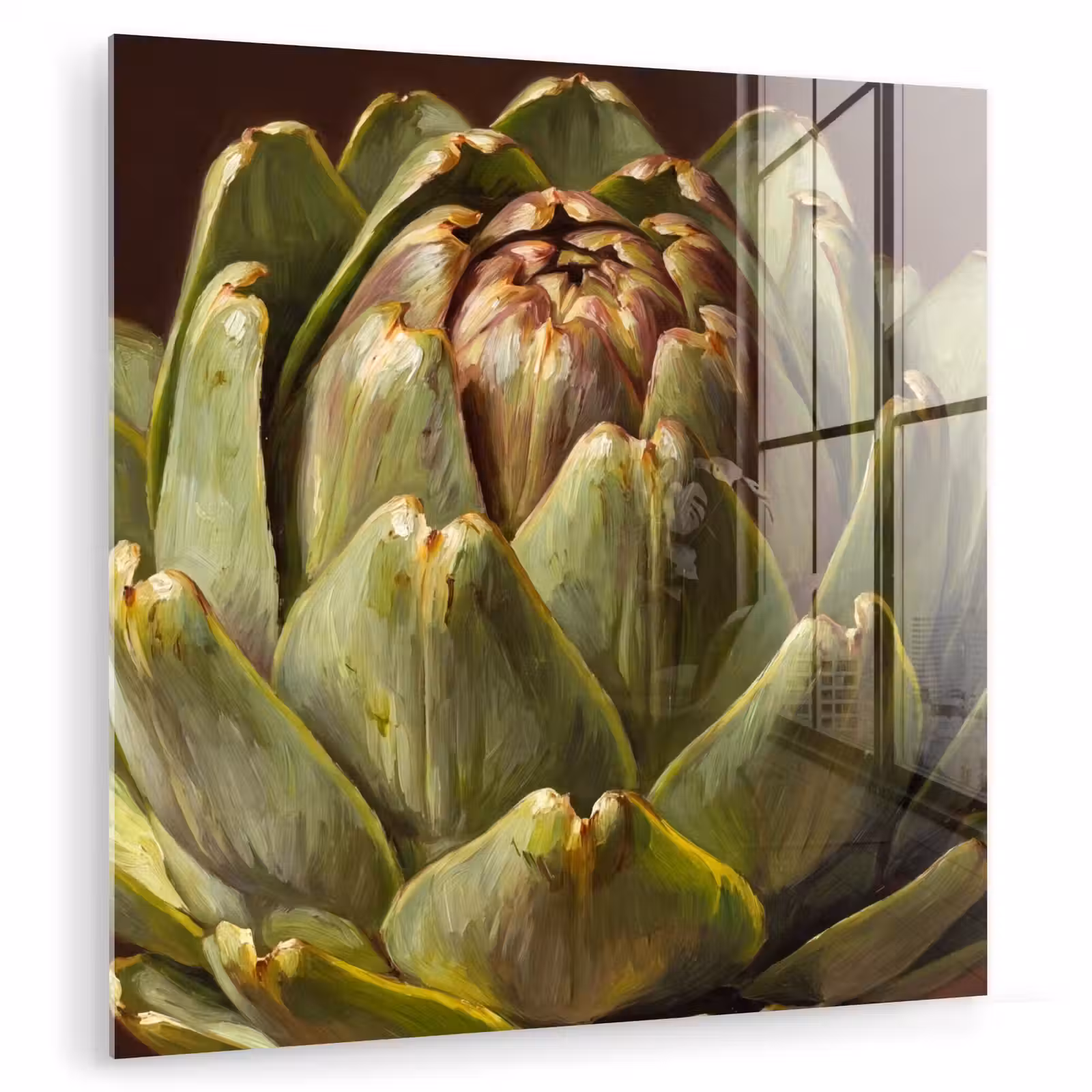 Glasbild - Gemüse – Artischocke – Grün - Groente - Artisjok - Groen plexiglas 5mm klein
