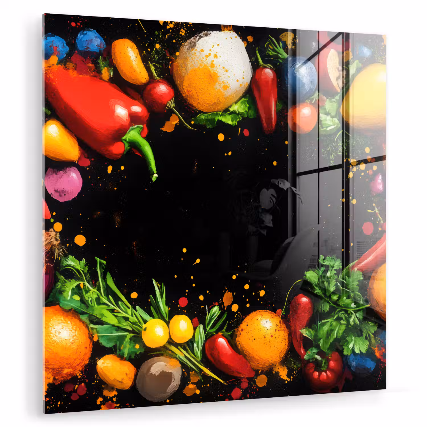 Groente - Graffiti - Kleurrijk - Koken - Abstract plexiglas 5mm klein -zzzproduct_nieuw