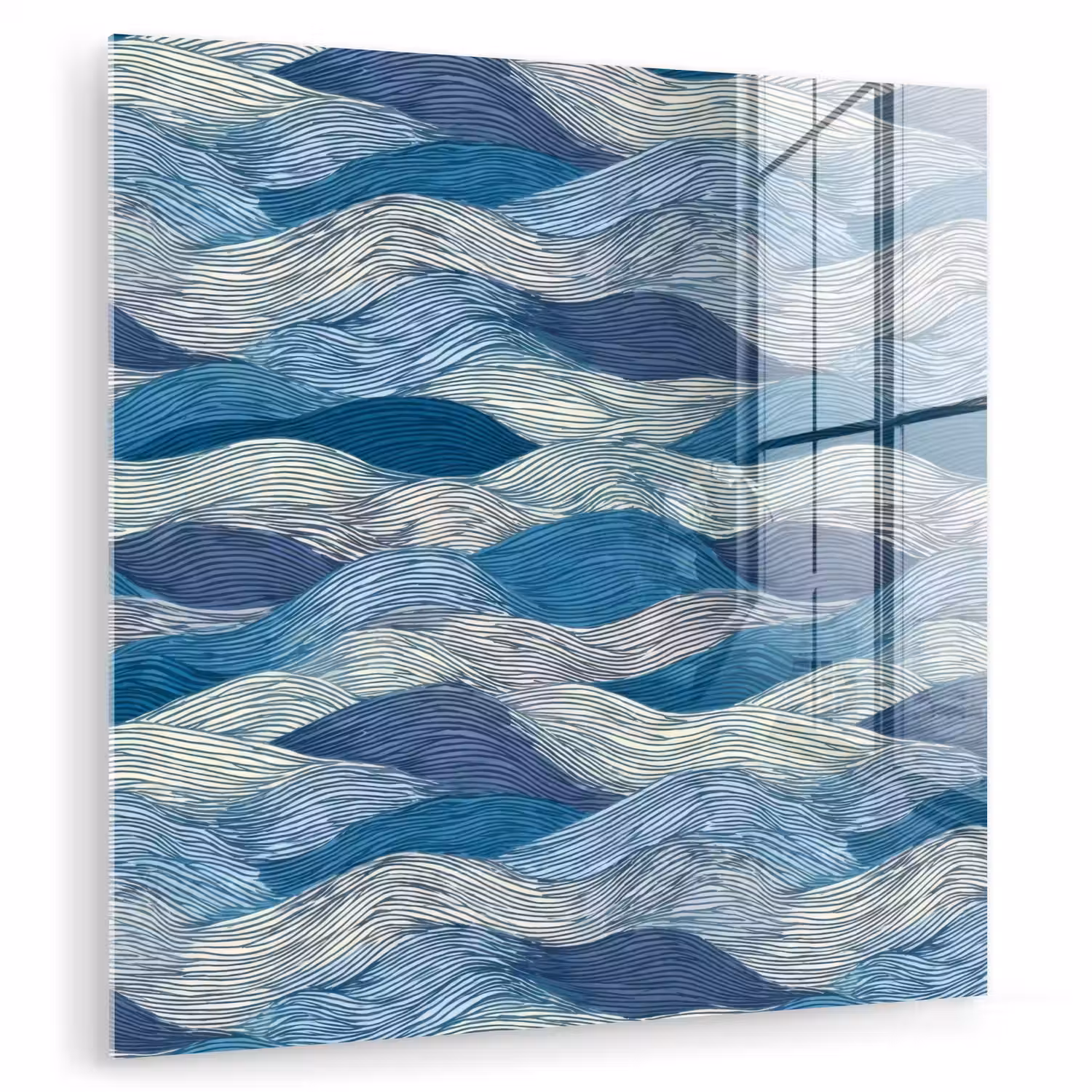 Getekend - Blauw - Wit - Golvend - Streepjes plexiglas 5mm klein 11 -zzzproduct_nieuw