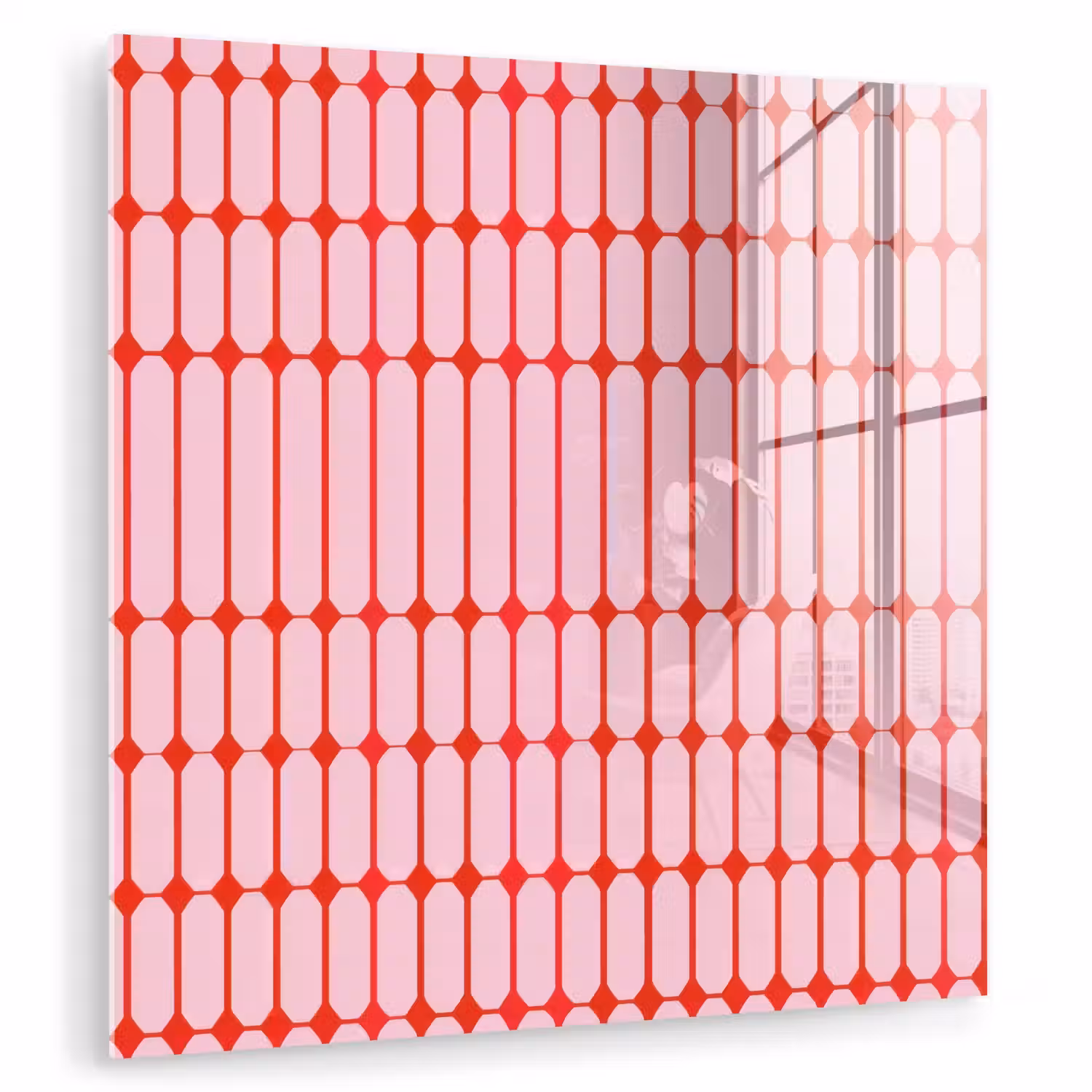 Geometrisch - Minimalistisch - Rood - Roze plexiglas 5mm klein 11 -zzzproduct_nieuw