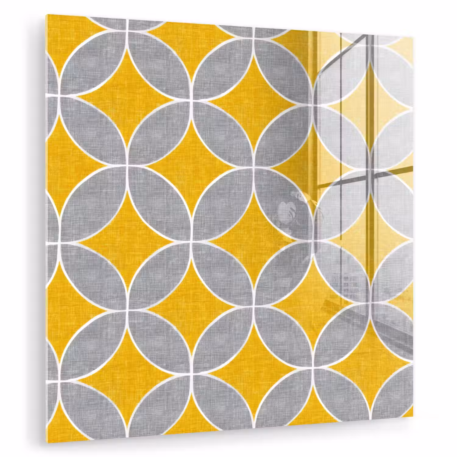 Geometrisch - Cirkels - Textuur - Grijs - Geel plexiglas 5mm klein 11 -zzzproduct_nieuw