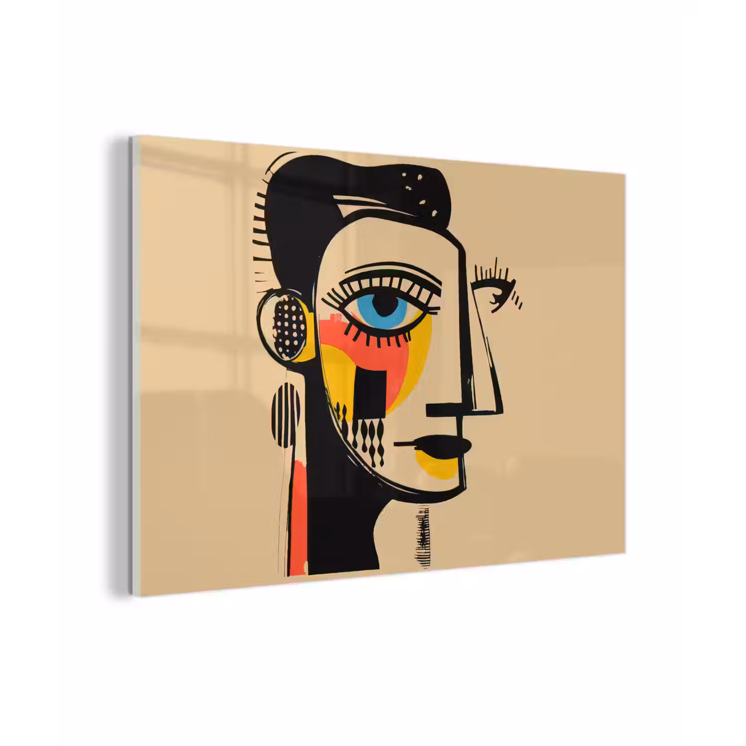 Geometrisch - Felle kleuren - Kubistische stijl plexiglas 5mm klein -zzzproduct_nieuw