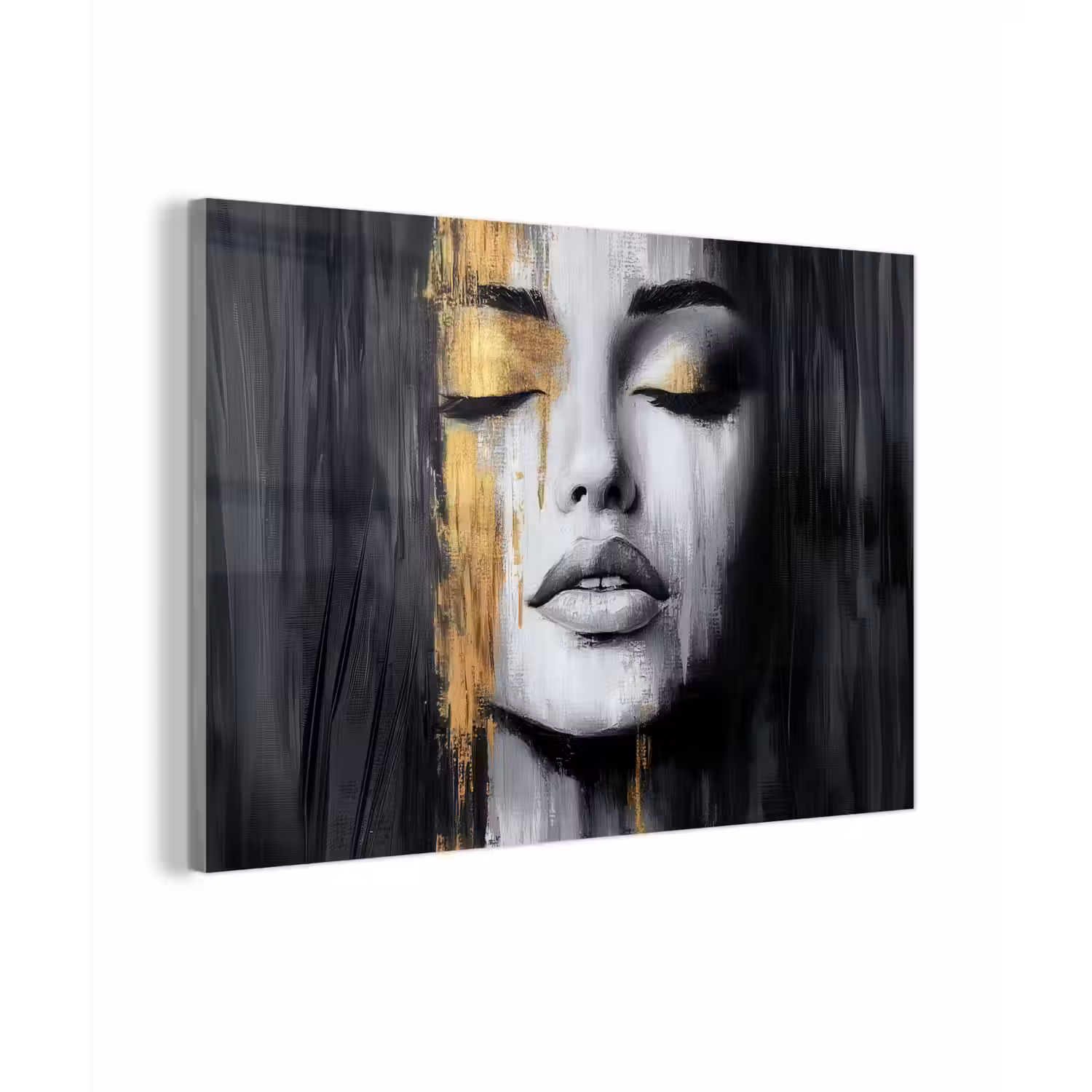 Gezicht - Vrouw - Penseelstreken - Abstract plexiglas 5mm klein -zzzproduct_nieuw
