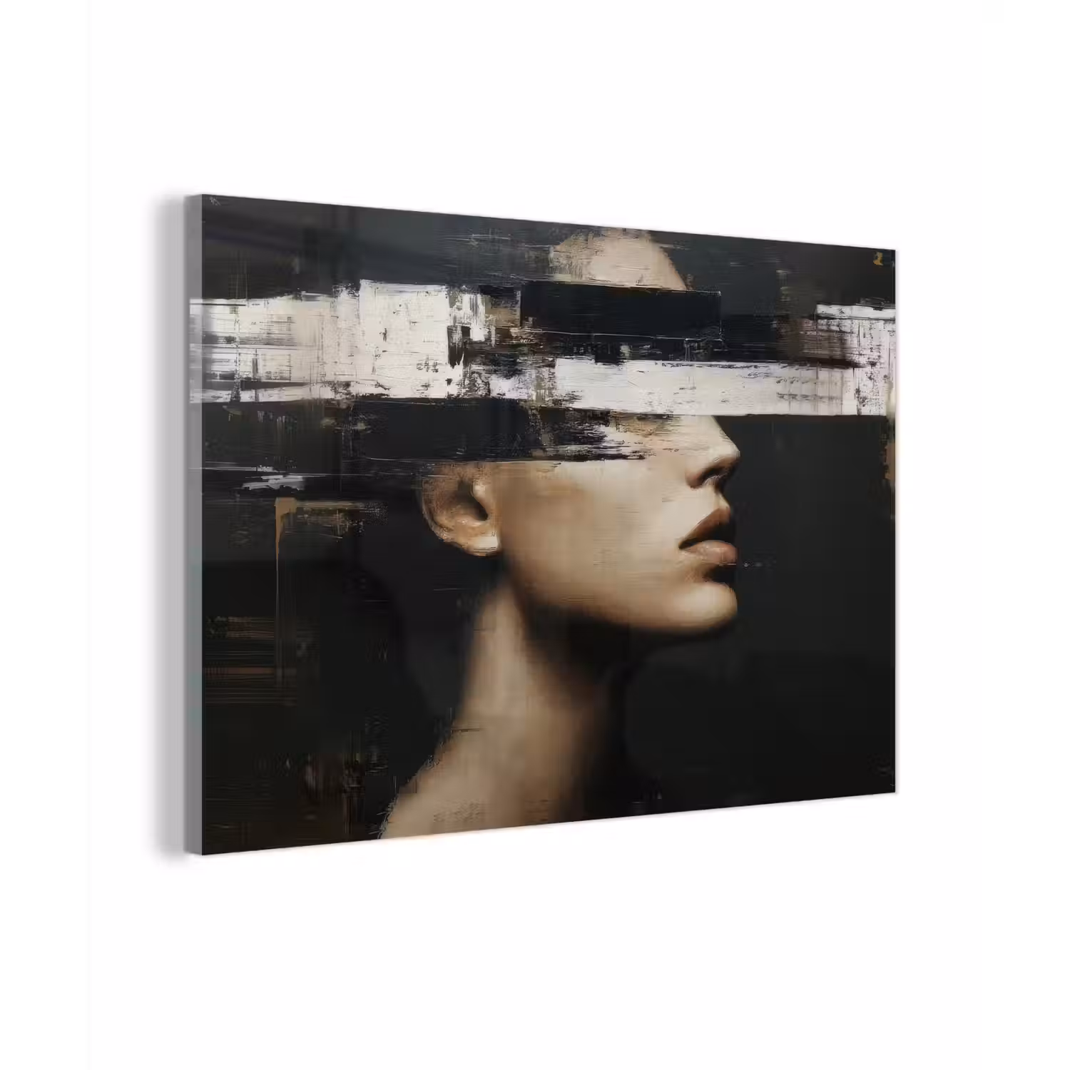 Gezicht - Vrouw - Zwart - Abstract plexiglas 5mm klein -zzzproduct_nieuw