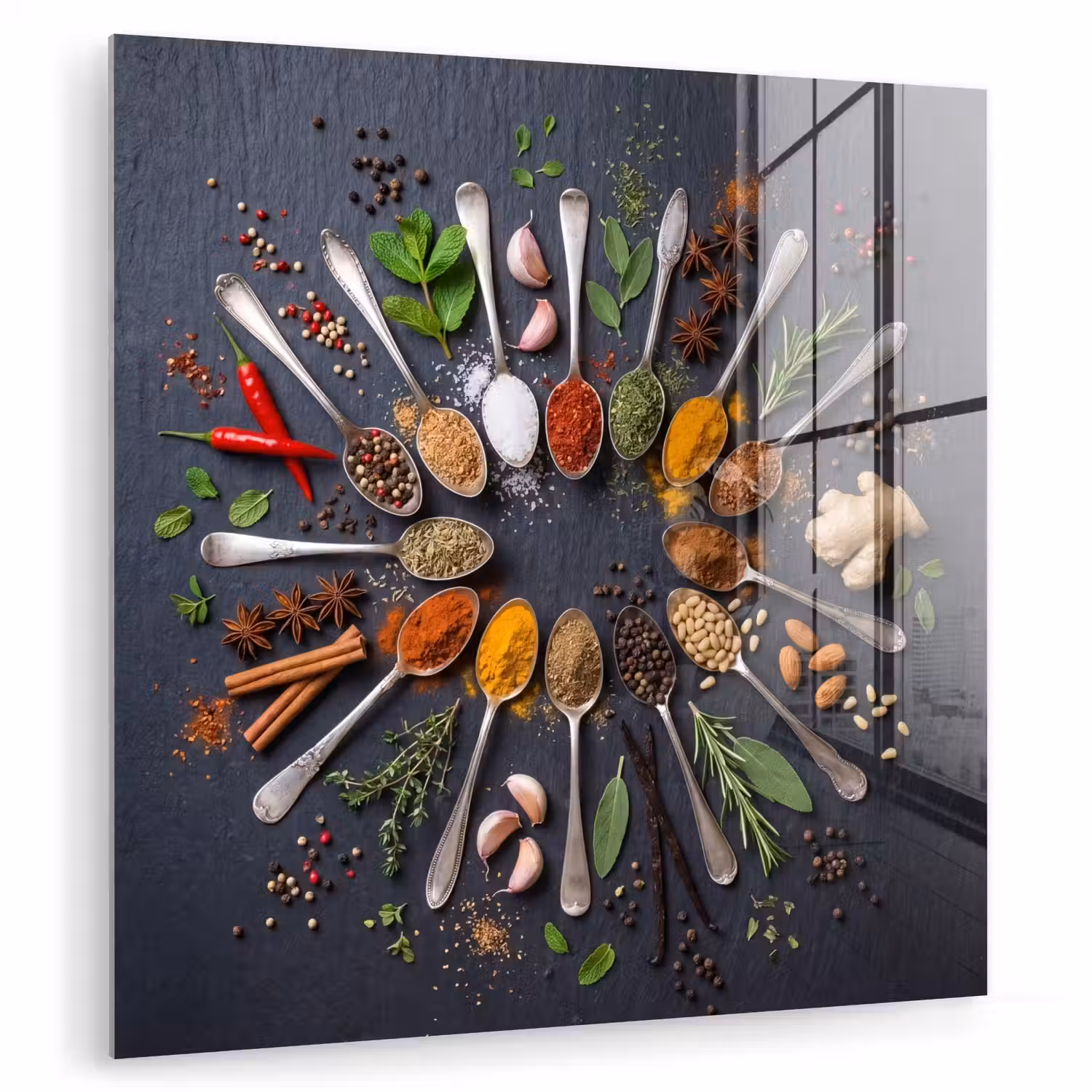 Kruiden - Lepels - Culinair - Kleurrijk - Sfeervol plexiglas 5mm klein -zzzproduct_nieuw
