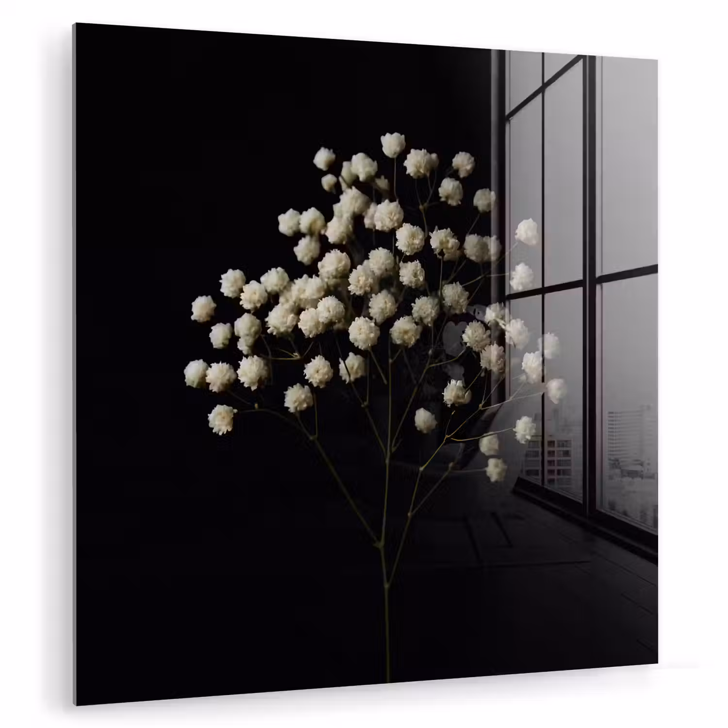 Gipskruid - Bloemetjes - Wit - Minimalistisch plexiglas 5mm klein -zzzproduct_nieuw