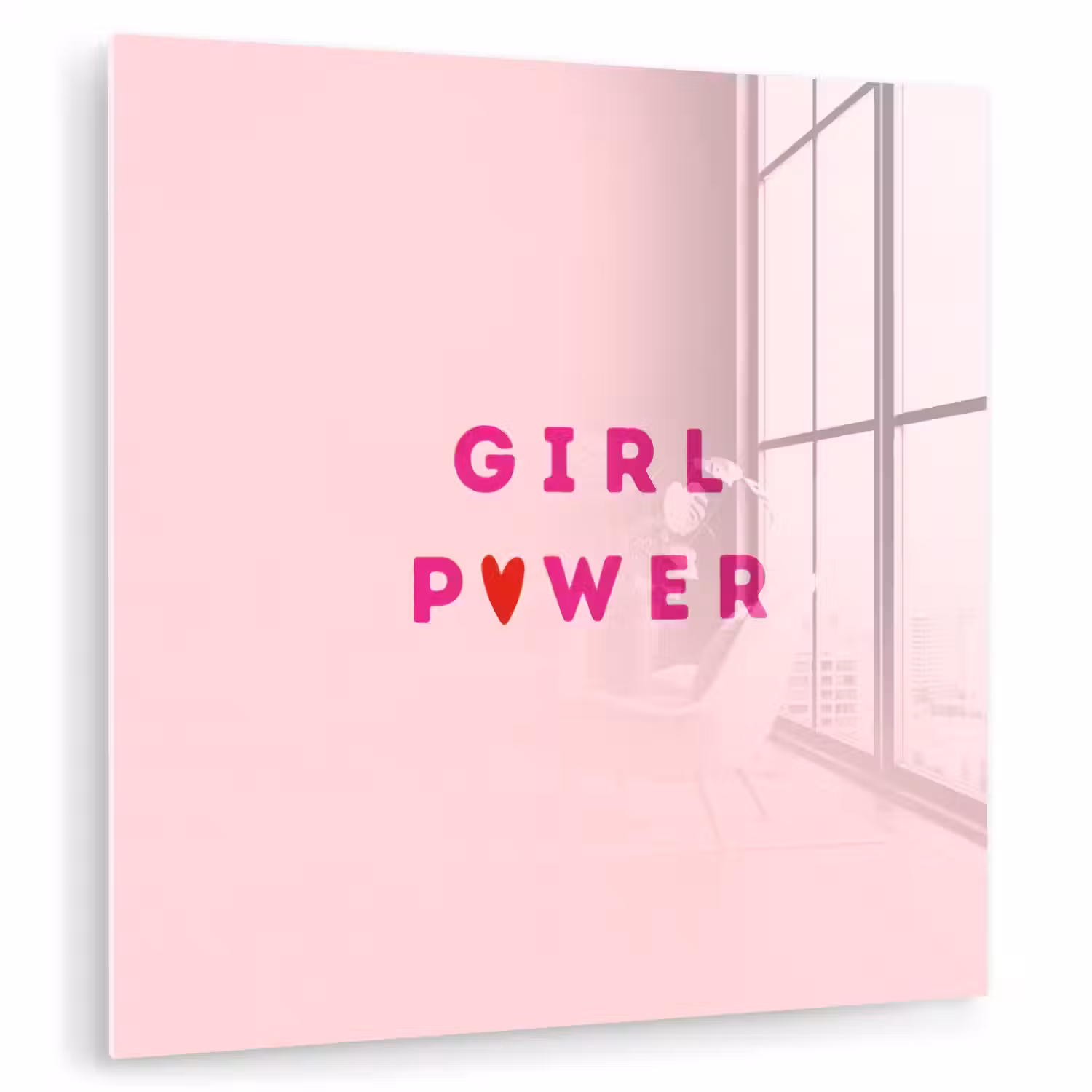 Girl power - Roze - Hartje plexiglas 5mm klein -zzzproduct_nieuw