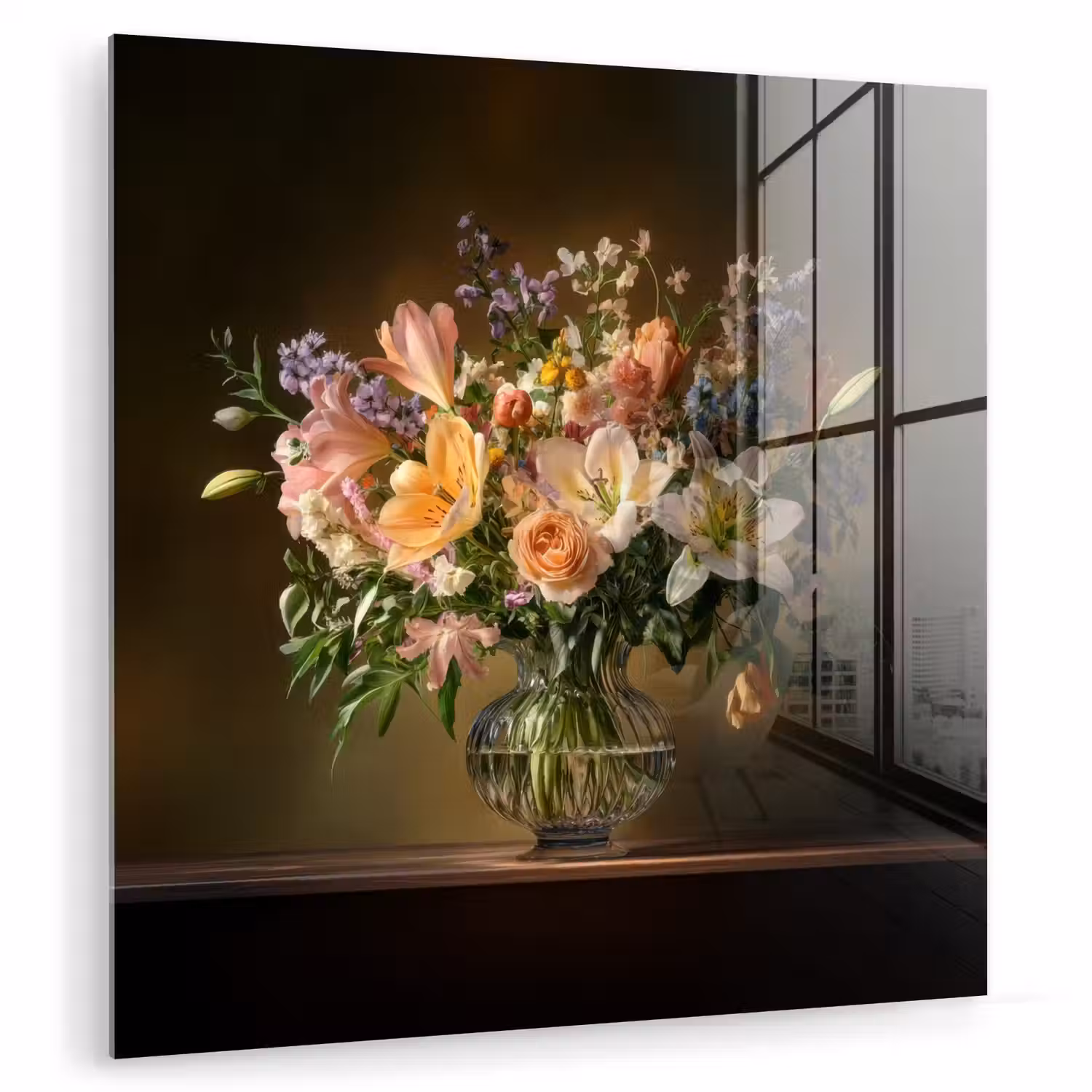 Glazen - Bloemen - Boeket - Kleuren plexiglas 5mm klein -zzzproduct_nieuw