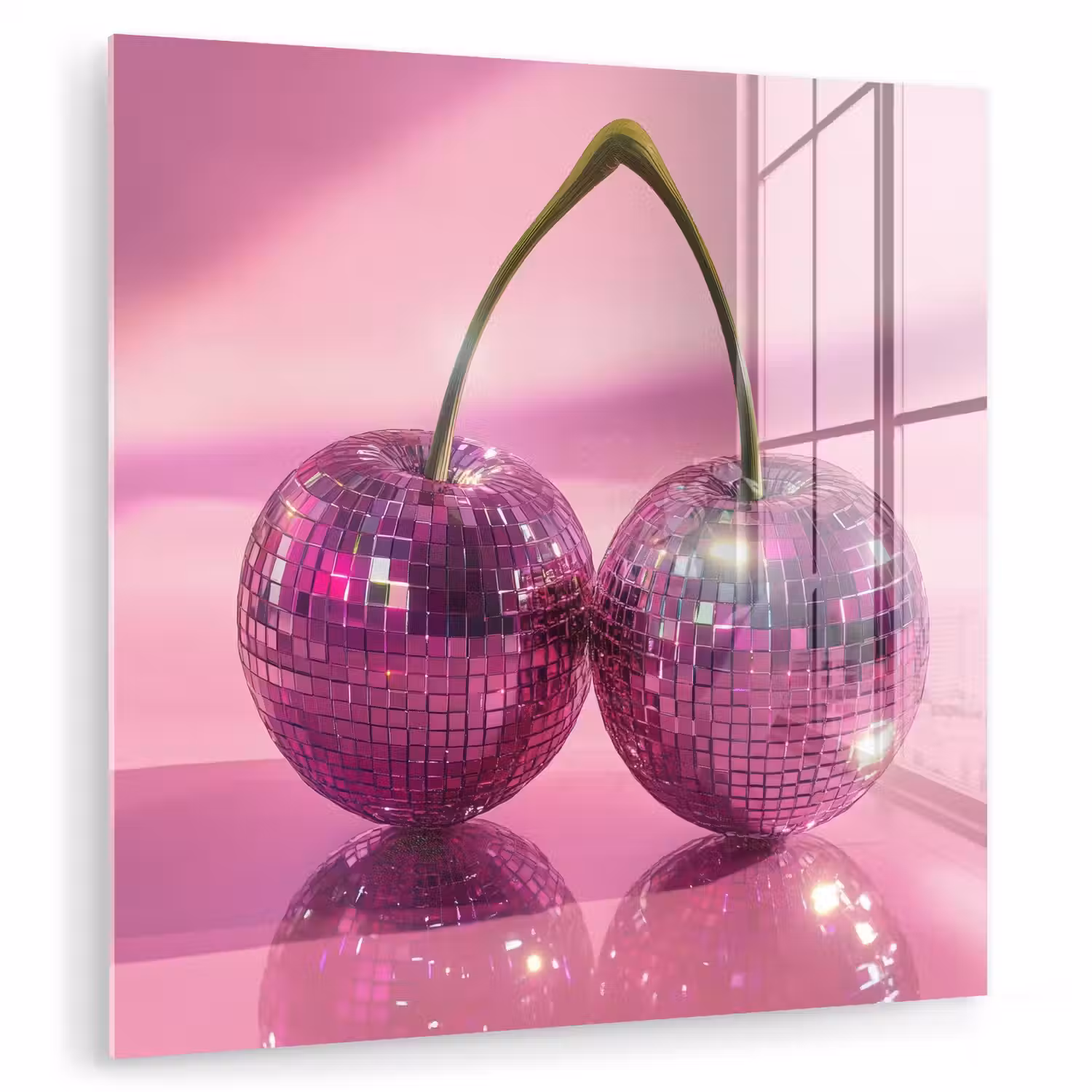 Glitter - Discobol - Roze - Kersen plexiglas 5mm klein -zzzproduct_nieuw