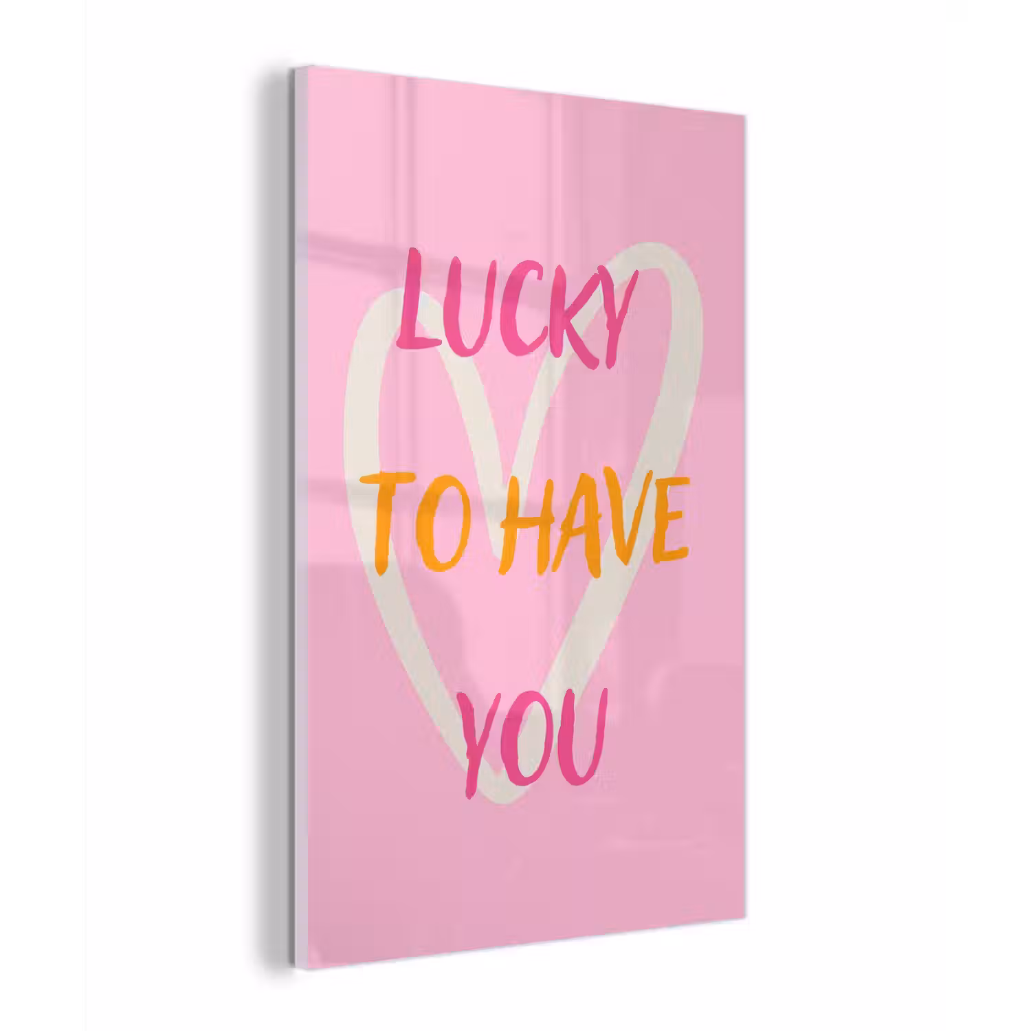 Lucky - Love - Valentijn - Roze plexiglas 5mm klein -z3d