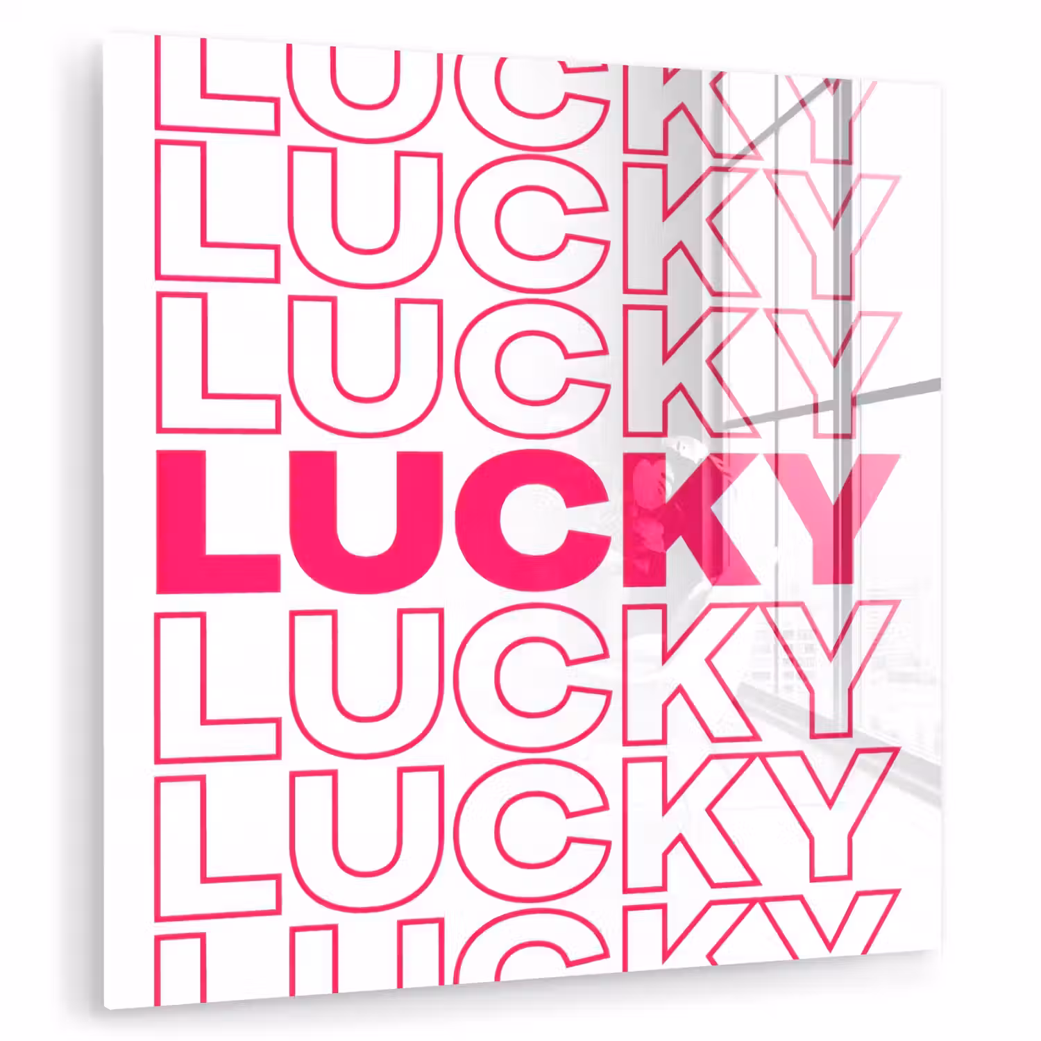 Lucky - Roze - Patroon plexiglas 5mm klein -zzzproduct_nieuw