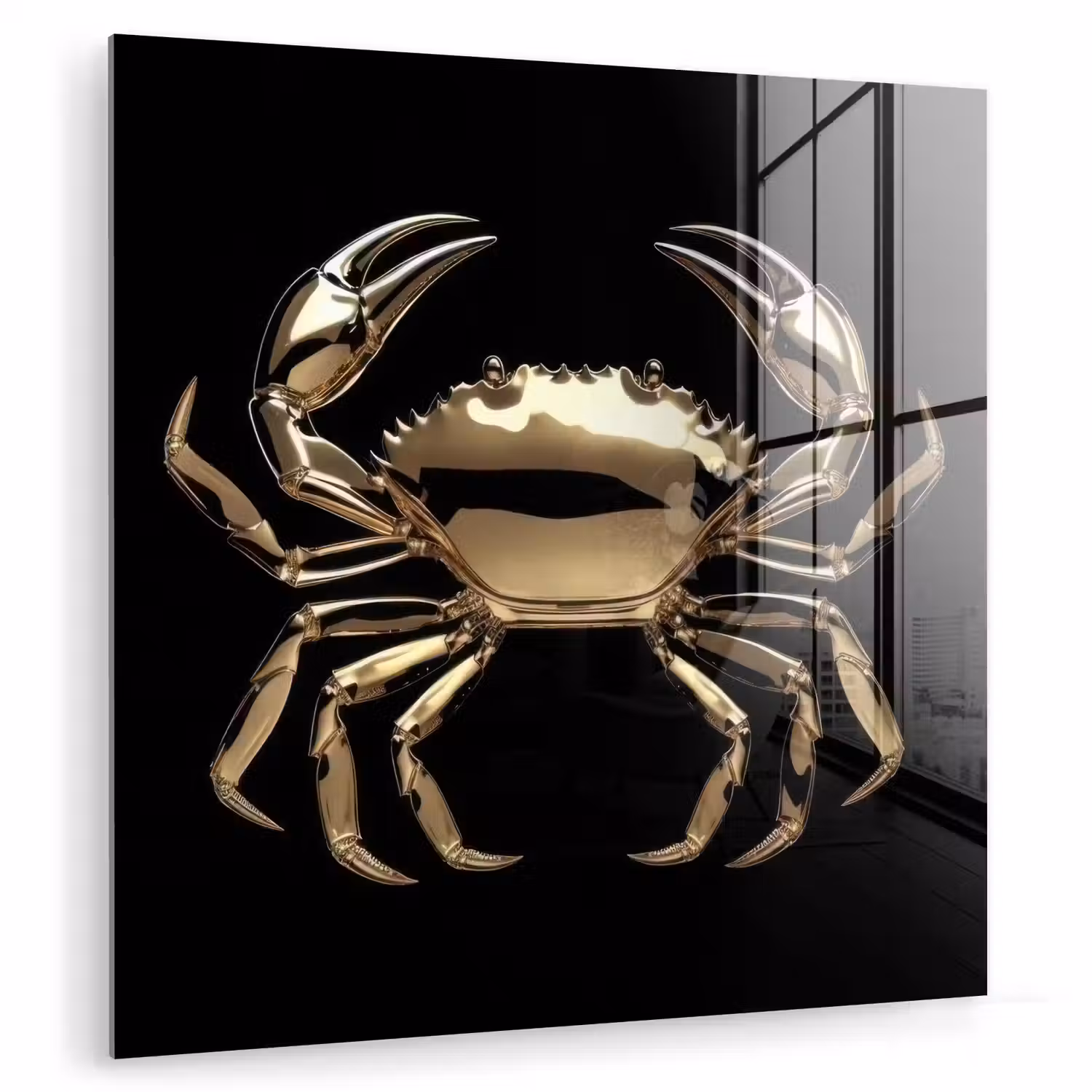 Goud - Krab - Dieren - Zwart plexiglas 5mm klein -zzzproduct_nieuw