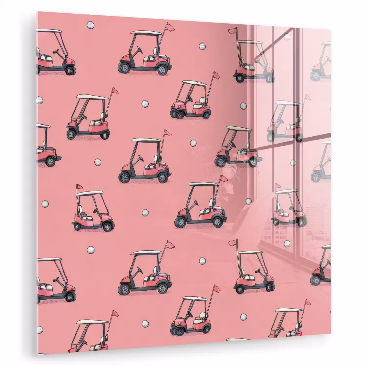 Golfkar - Retro - Roze plexiglas 5mm klein 11 -zzzproduct_nieuw