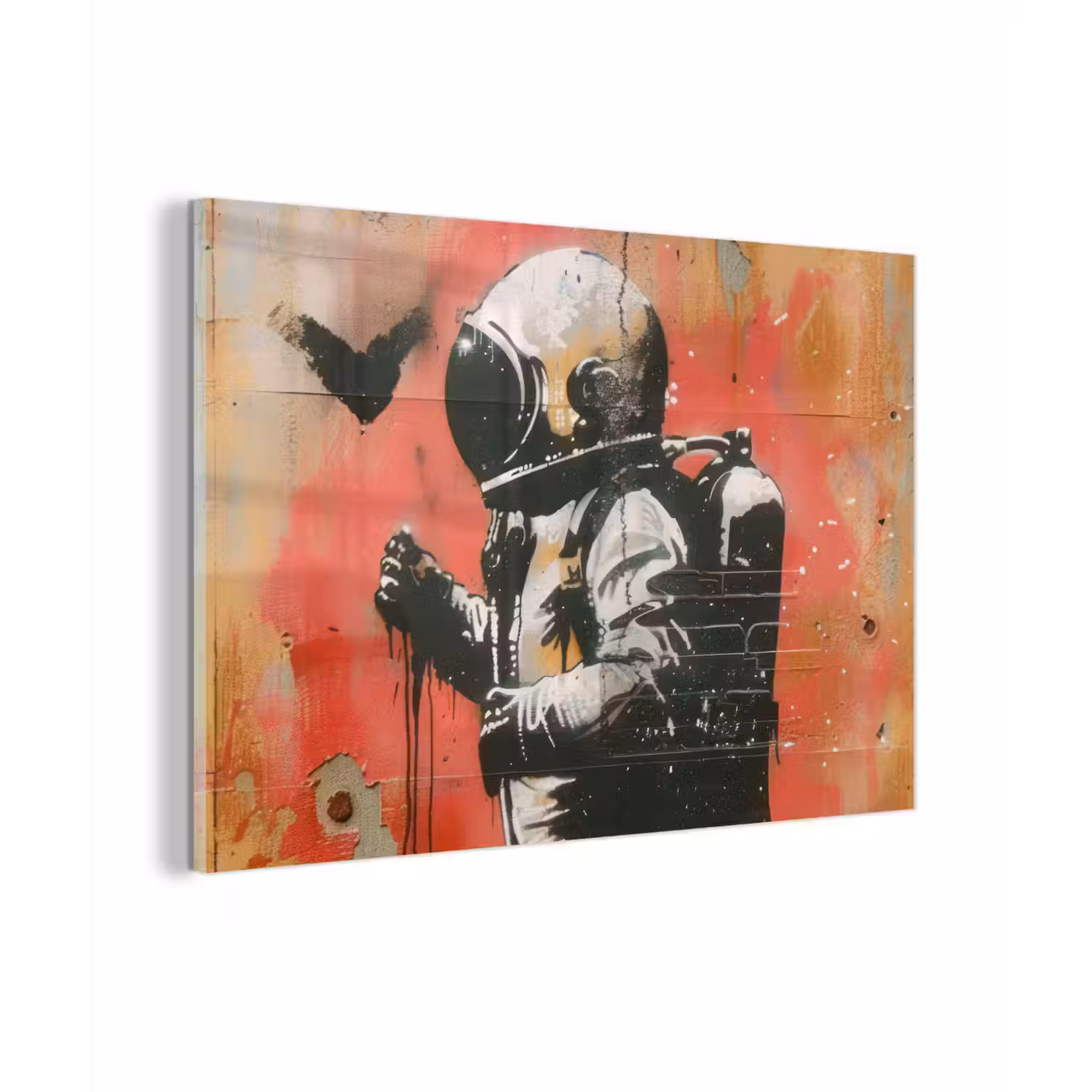 Graffiti - Astronaut - Street art - Ruimte - Banksy plexiglas 5mm klein -zzzproduct_nieuw