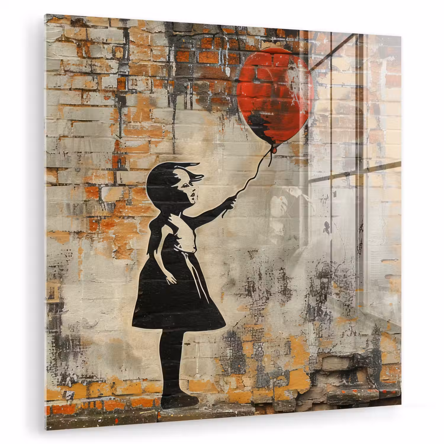 Graffiti - Banksy - Meisje - Street art plexiglas 5mm klein -zzzproduct_nieuw