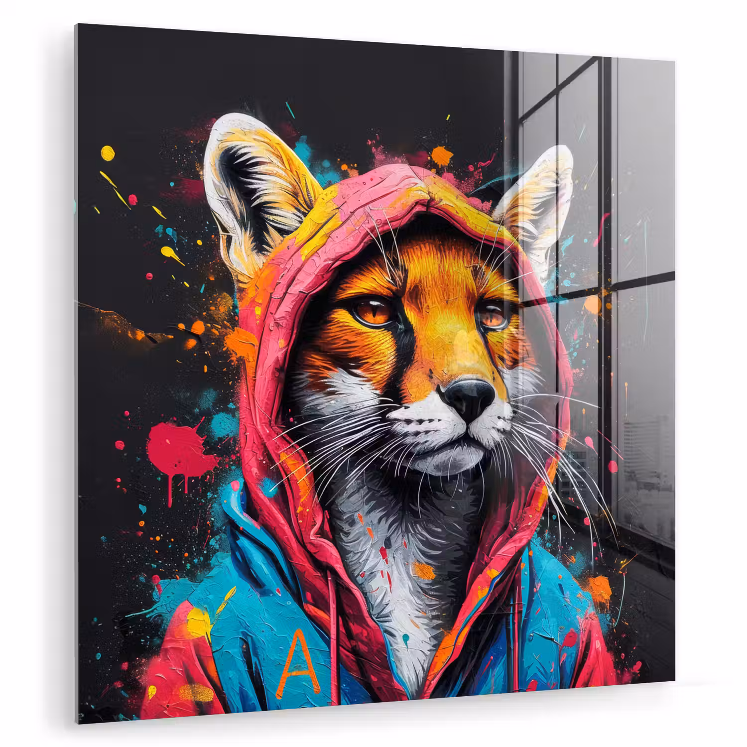 Graffiti - Vos - Jas - Pop art plexiglas 5mm klein -zzzproduct_nieuw