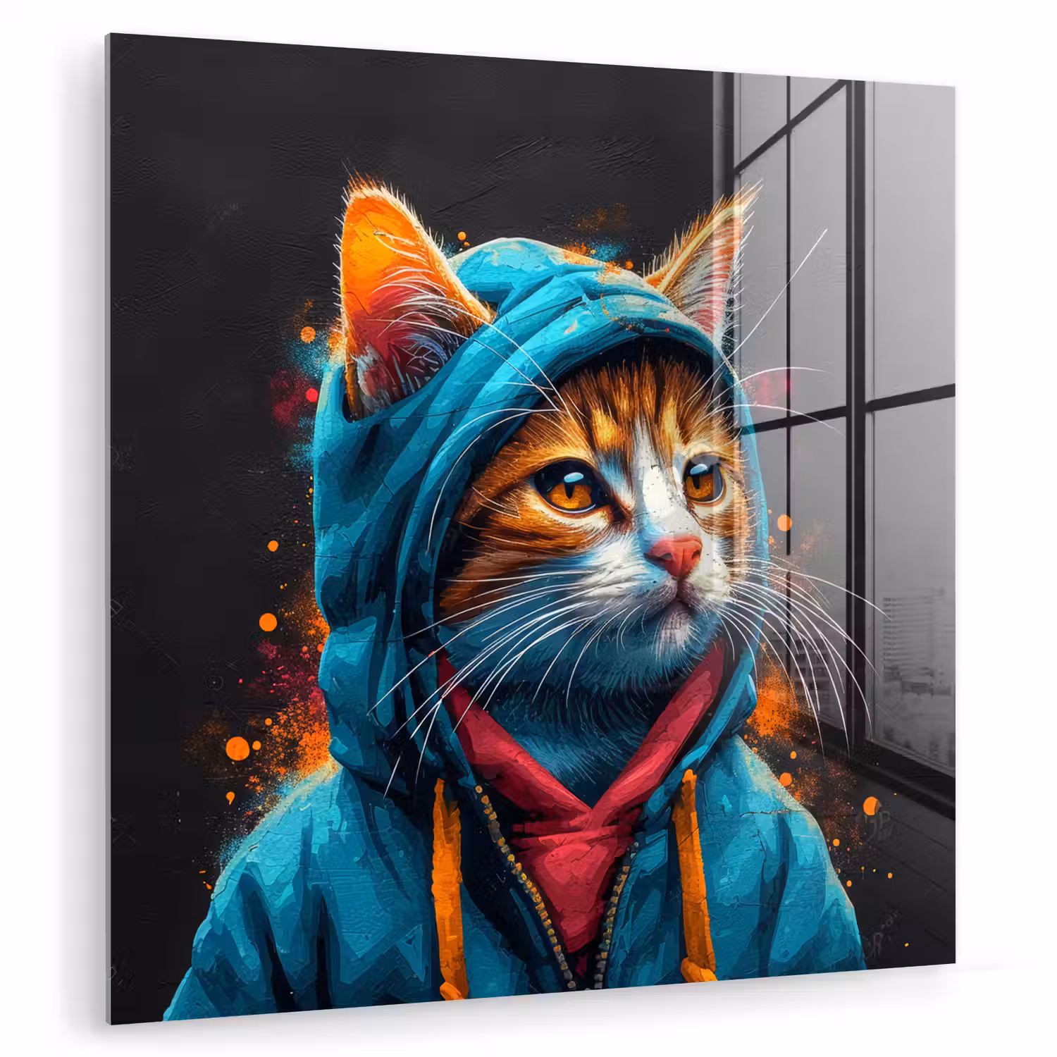 Graffiti - Kat - Zwart - Jas plexiglas 5mm klein -zzzproduct_nieuw