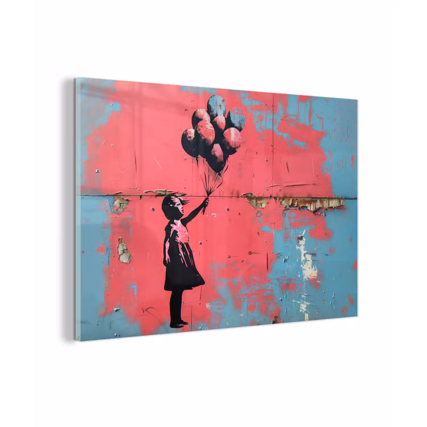 Graffiti - Meisje - Ballon - Banksy - Street art plexiglas 5mm klein -zzzproduct_nieuw