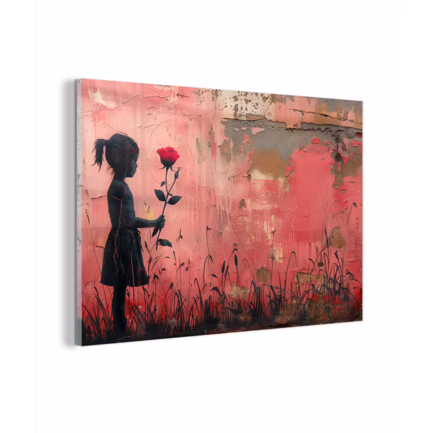Graffiti - Meisje - Roze - Street art - Roos - Banksy plexiglas 5mm klein -zzzproduct_nieuw