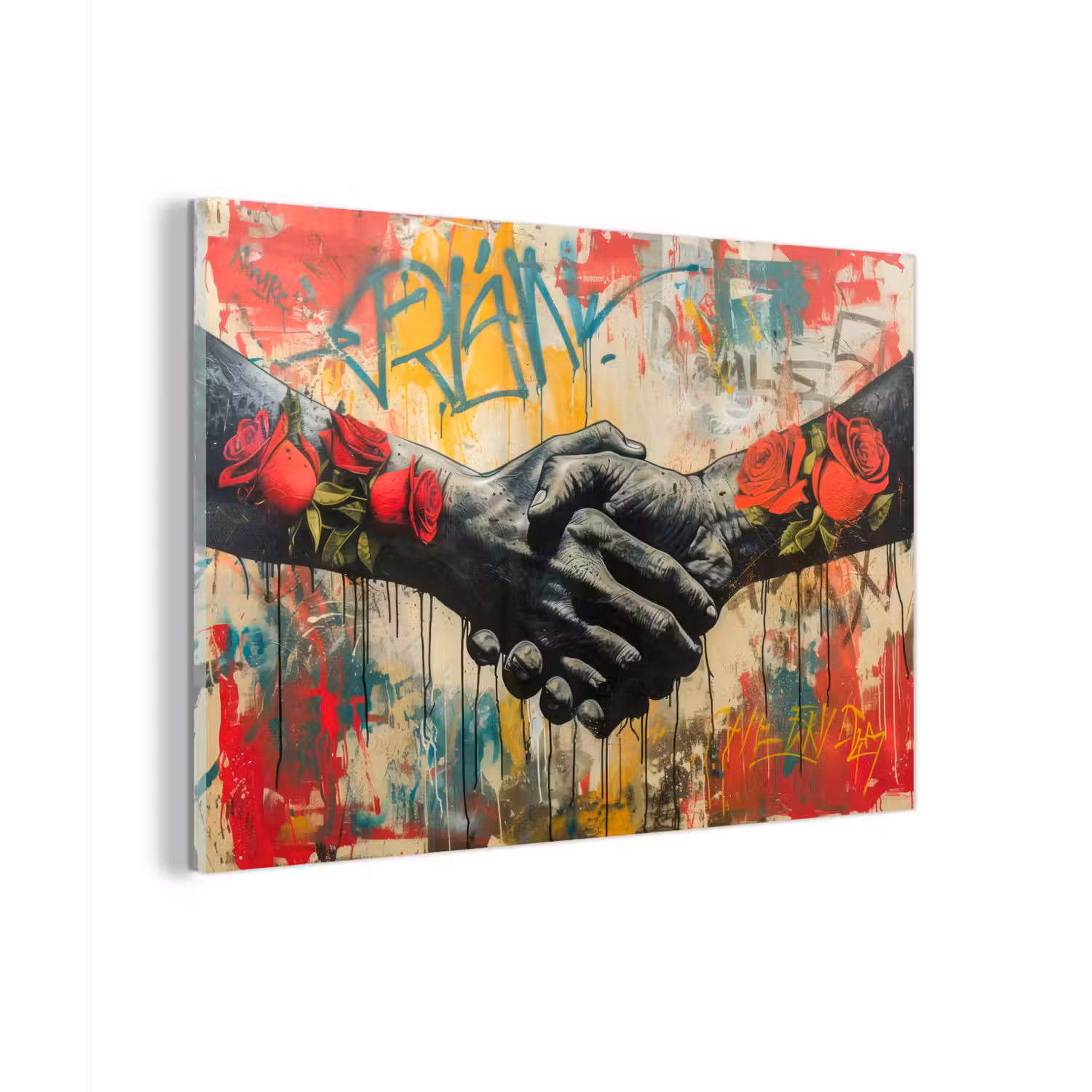 Graffiti - Rozen - Handen - Street art - Banksy plexiglas 5mm klein -zzzproduct_nieuw