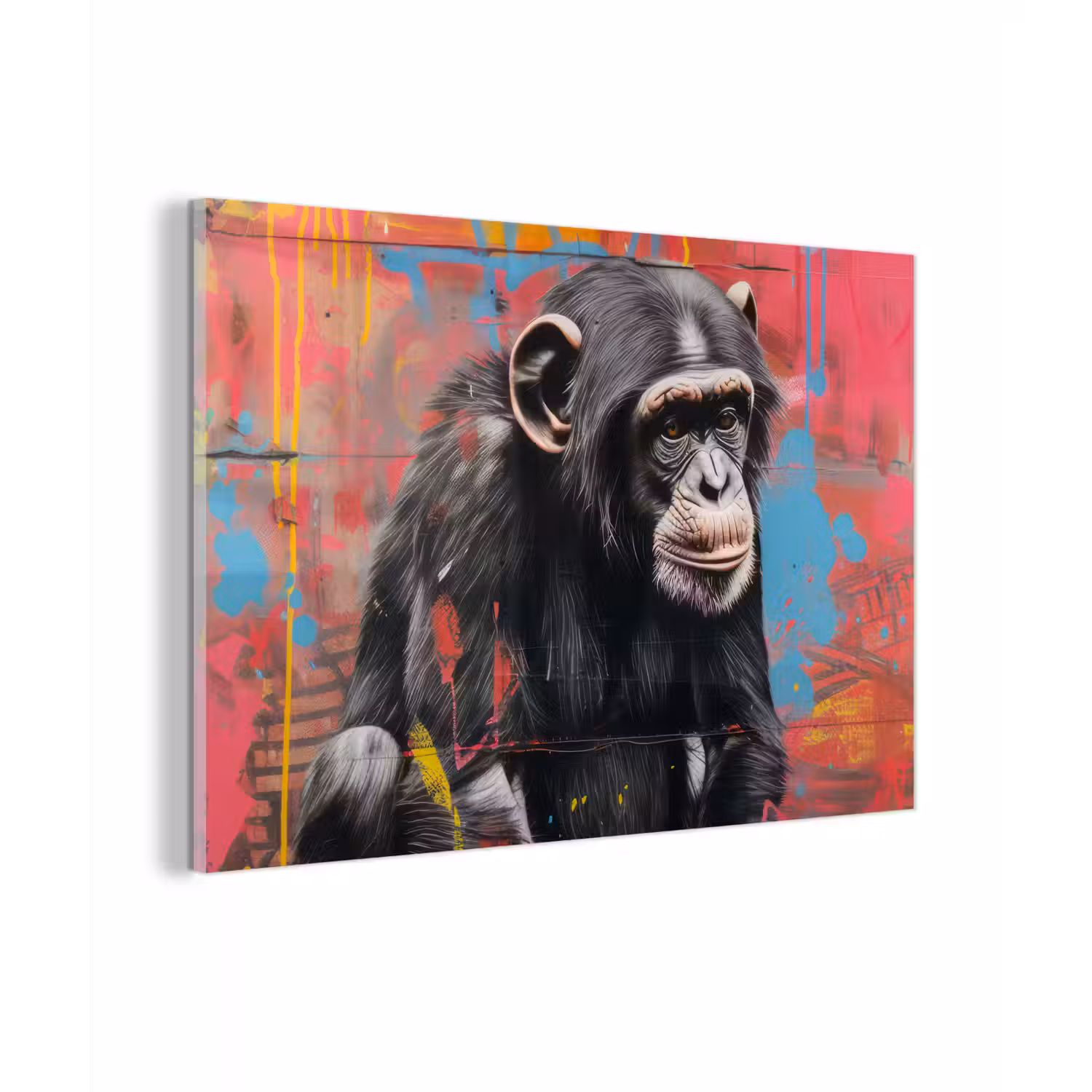 Graffiti - Chimpansee - Dieren - Street art - Banksy plexiglas 5mm klein -zzzproduct_nieuw
