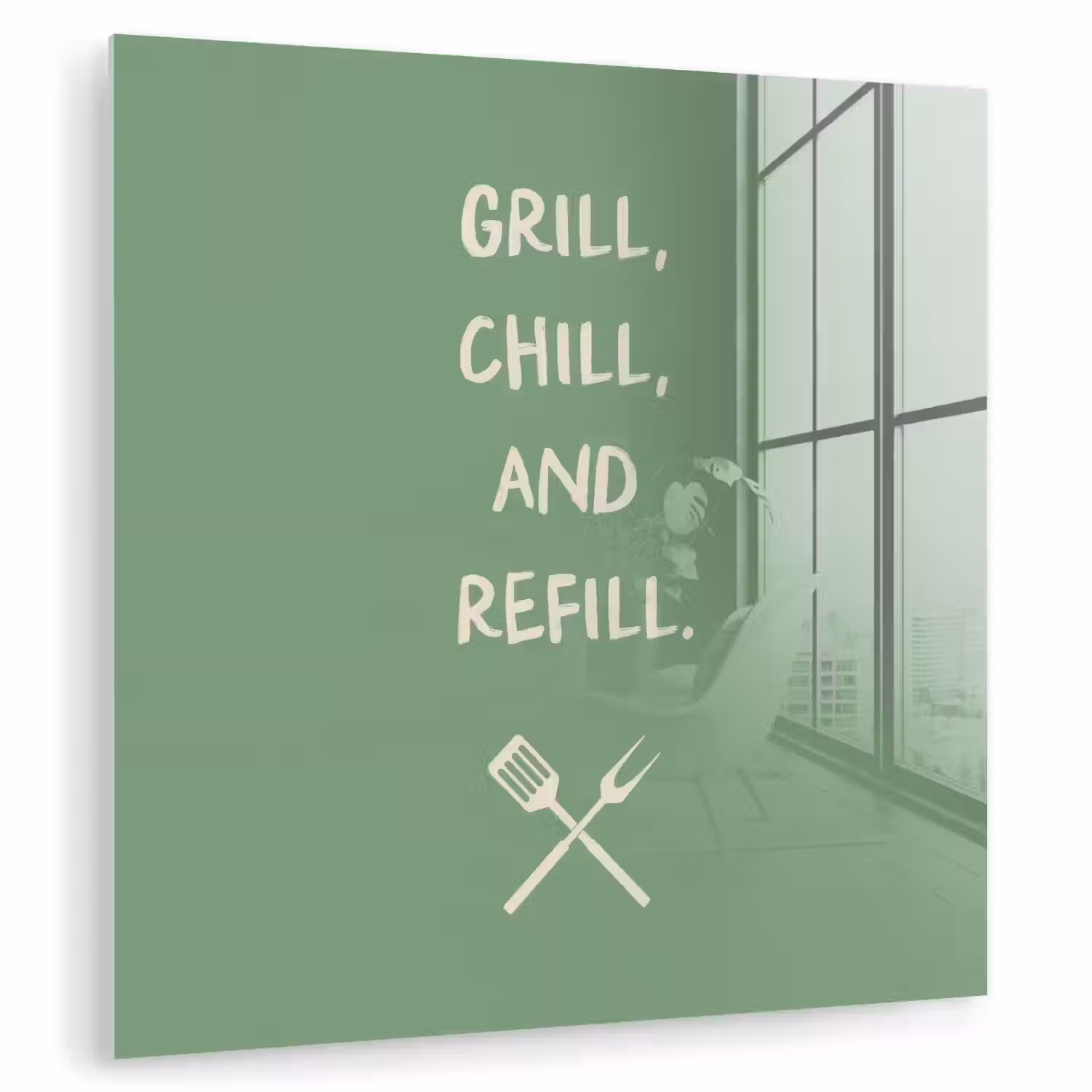Grill - Groen - Zomer - Quote plexiglas 5mm klein -zzzproduct_nieuw